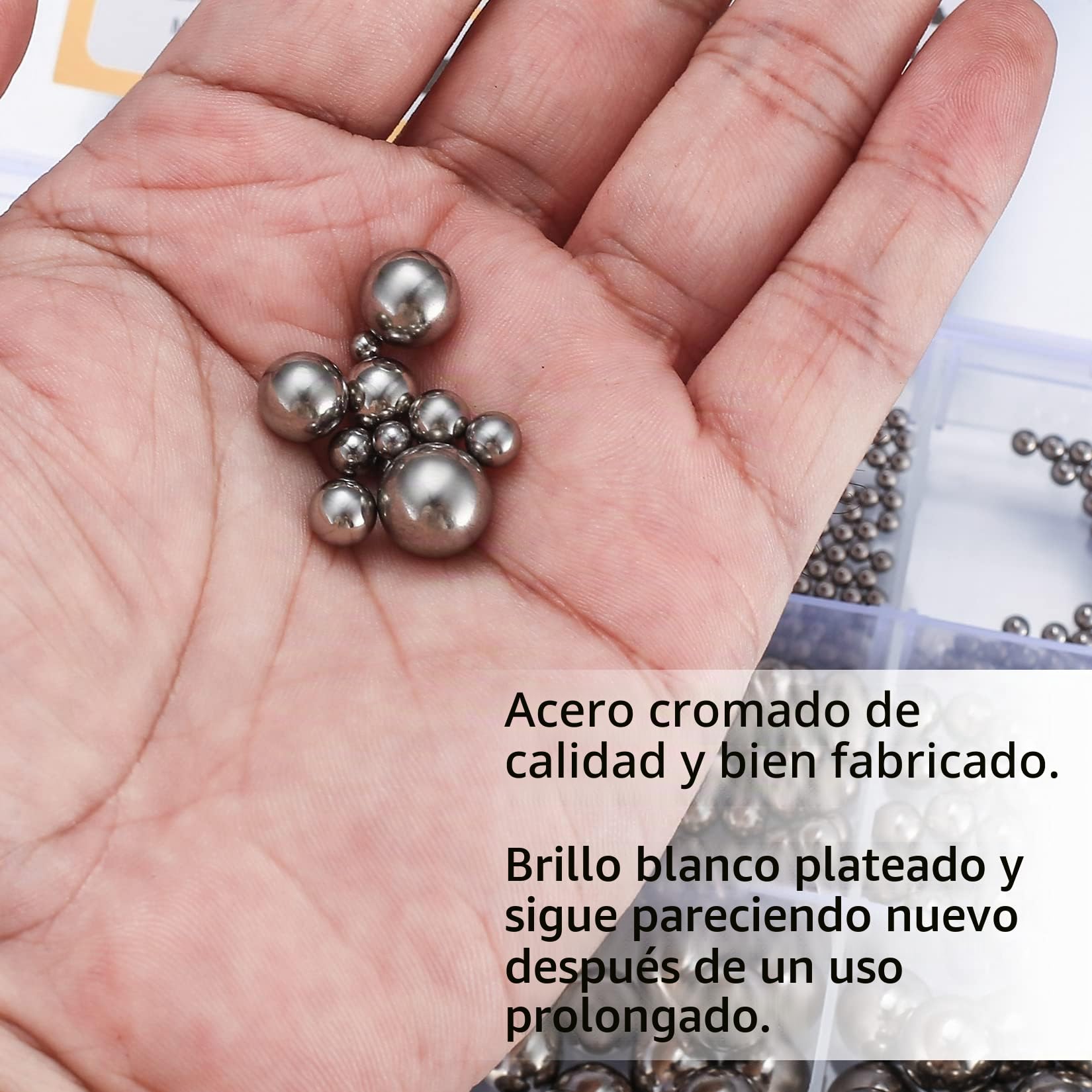 Bolas de Rodamiento de Acero Inoxidable 560 Pcs, Bola de Precisión Metálica 2-10 mm para Ruedas de Bicicleta y Rodamientos de Patineta