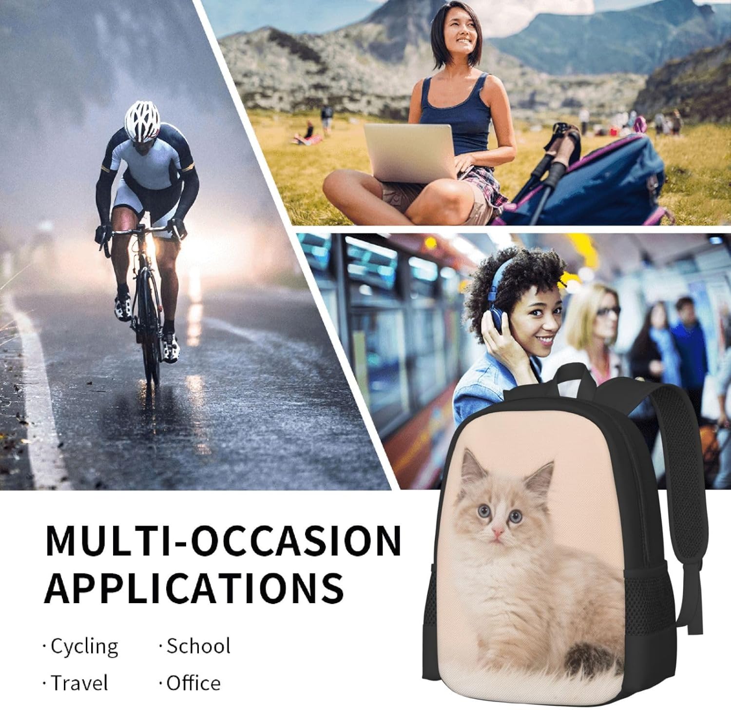 Custom Backpack, Personalized Backpack, Add Your Photo Name Logo, Casual Large Rucksack for Travel Hiking Work - Image 7