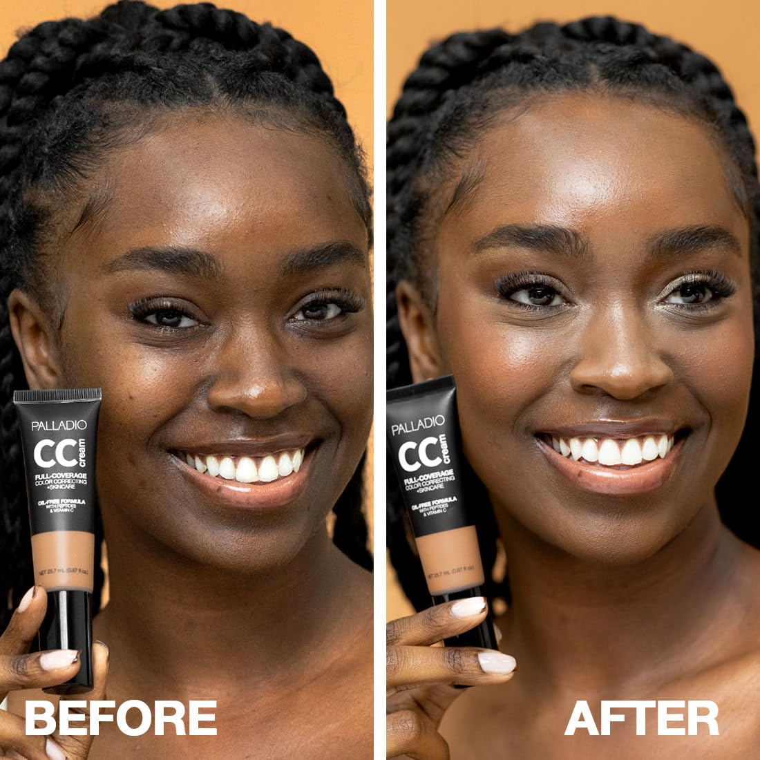 Palladio Full-Coverage Color Correction CC Cream, Oil-Free with Peptides & Vitamin C - Image 3