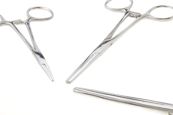SE Ultimate 6-Piece Hemostat Set - Stainless Steel, Straight and Curved Forceps for Crafts, Fishing Lines, Sewing, Doll Making, Hobbies - HEMO-SET-6