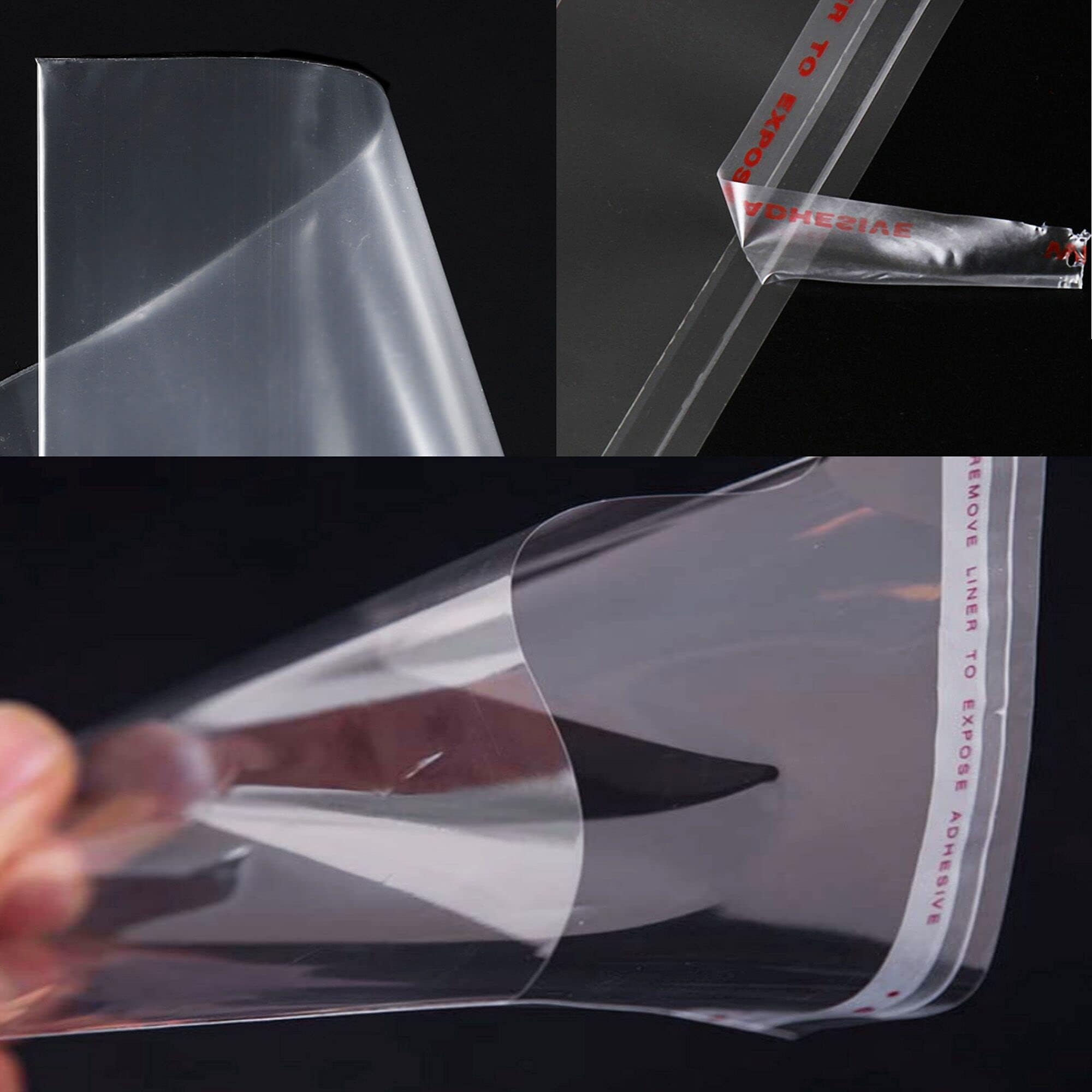 100 Clear Cello Bags,2x3 Inch, HANG TOP,Resealable Self Adhesive,OPP - View #5