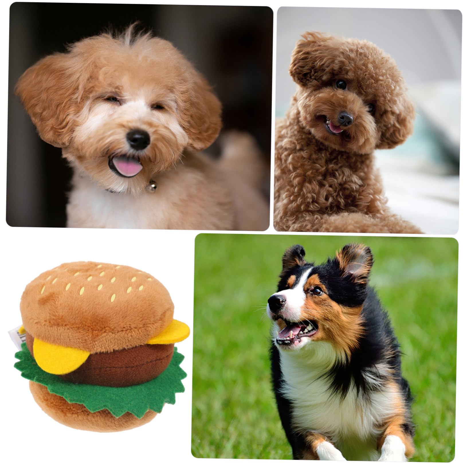 Jouet à Mâcher Couineur en Peluche pour Chien Imitation Nourriture