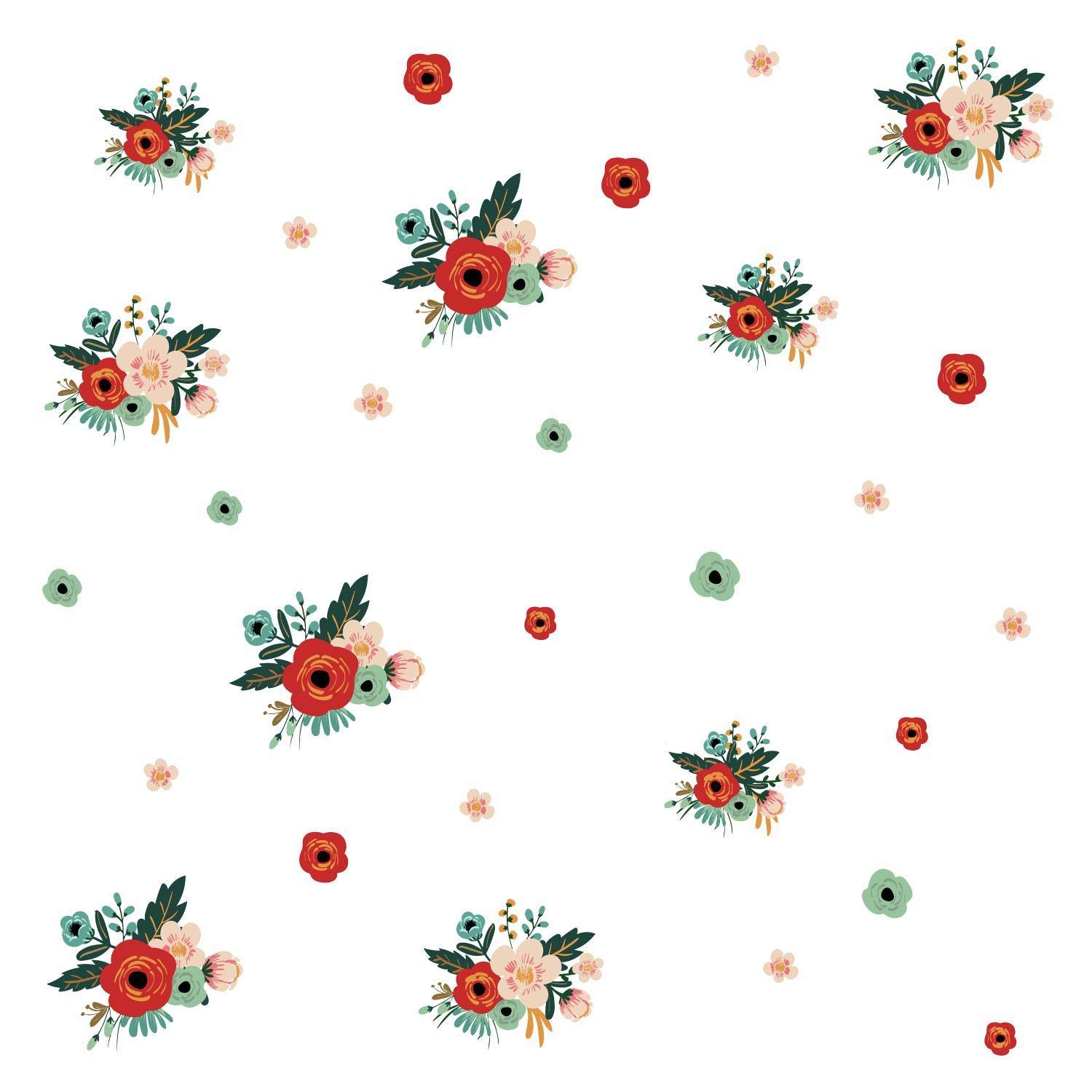 RoomMates RMK3864SCS Mini Floral Peel and Stick Wall Decals, Black red, Blue - Image 3