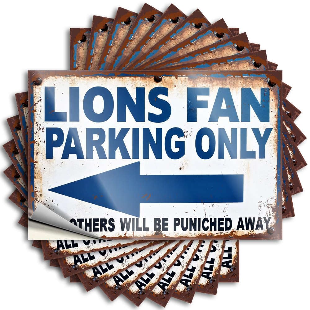 Western Home Decor Encouragement Sticker - Lions Fan Parking Only Removable Decal Window Easy Peel for Interior(6X9CM)