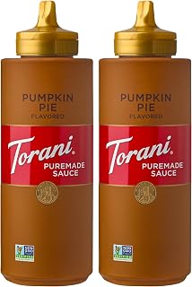 Torani Puremade Pumpkin Pie Sauce 2-Pack, 16.5 oz Ea - Creamy Spicy Flavor for Lattes, Desserts & Coffee Drinks