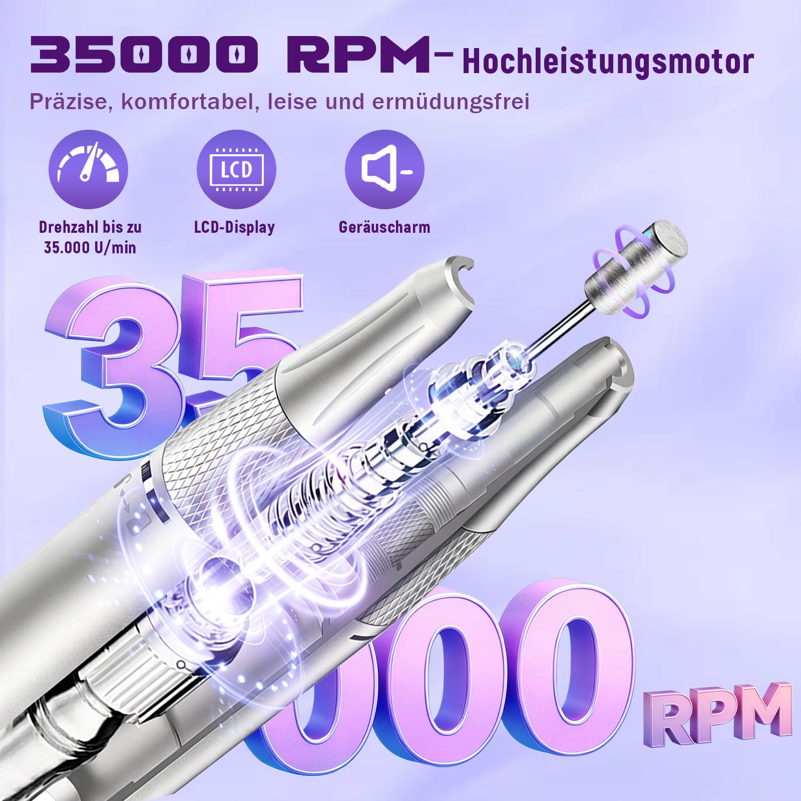BQ-108 Nagelfräser für gelnägel,Elektrische Nagelfeile (Strass-Version)