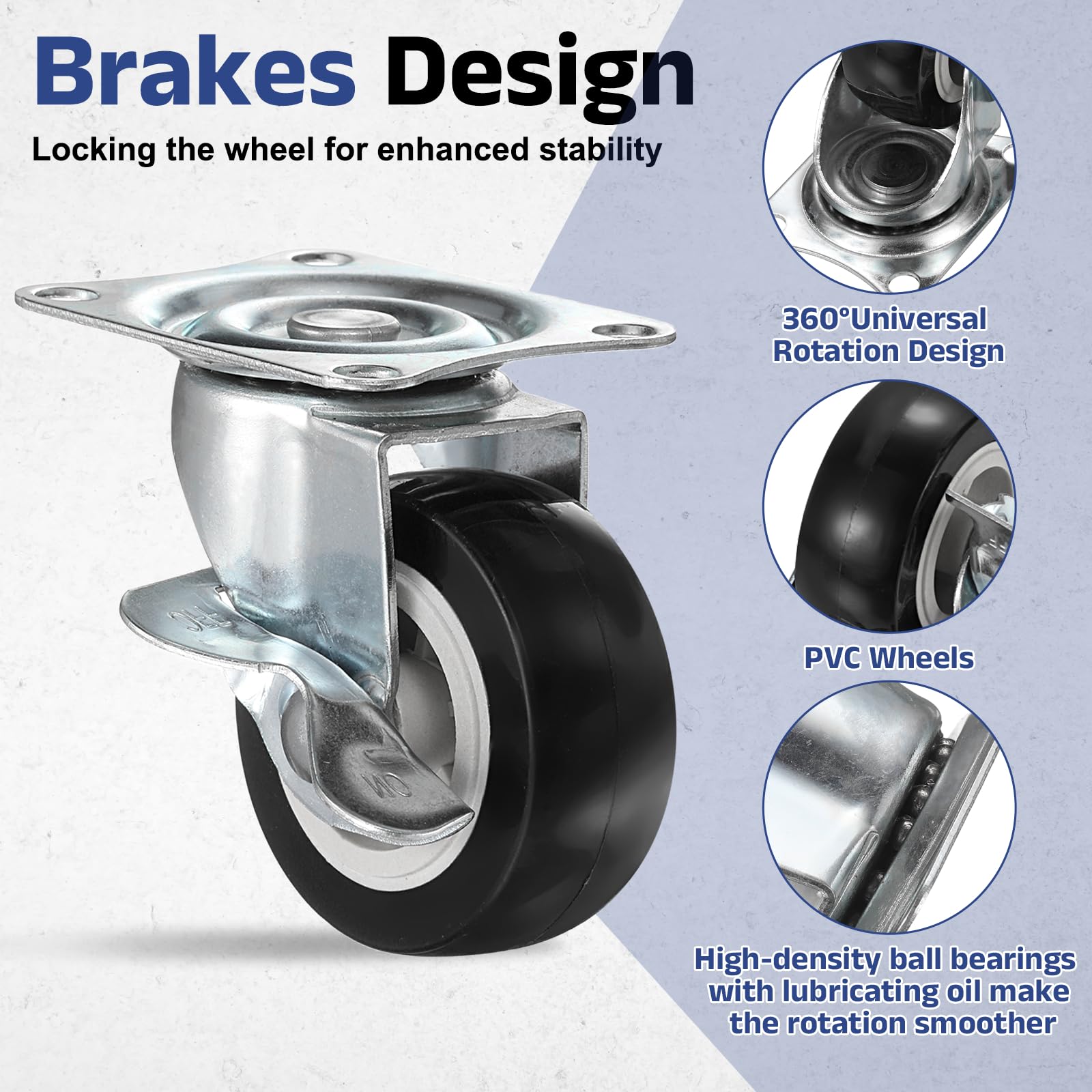 PATIKIL 2 Inch Caster Wheels - Image 3
