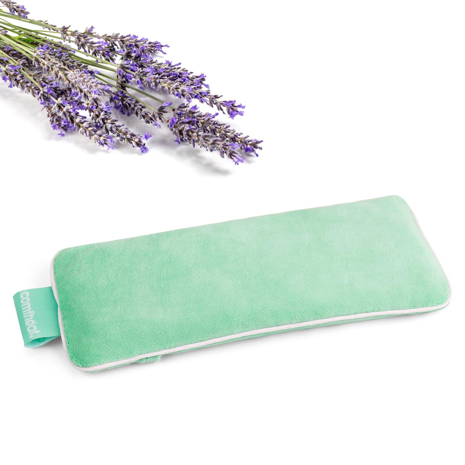 Almohada de ojos con peso de lavanda, funda extraíble de felpa suave, terapia húmeda de calor y frío, almohada de aromaterapia natural para relajación, yoga, meditación y sueño, color verde