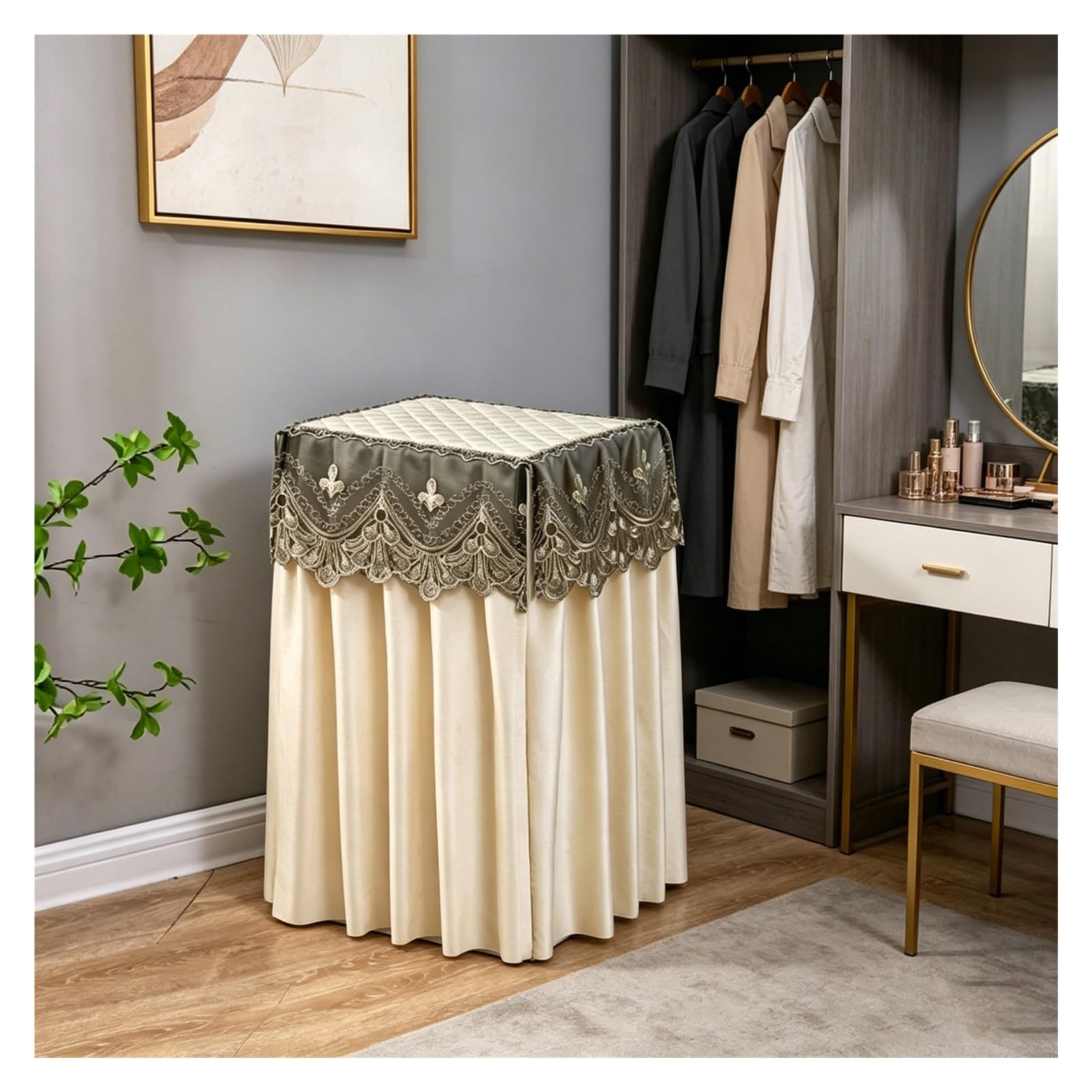 Chzdpp Beige Custom Safe Cover For Appliances/Bedside Table, Dust & Water Proof Safe Covers With Reinforced Seam, Washable Wine Refrigerator Cover For Home Use(,60X45x100cm/24X18x39in)