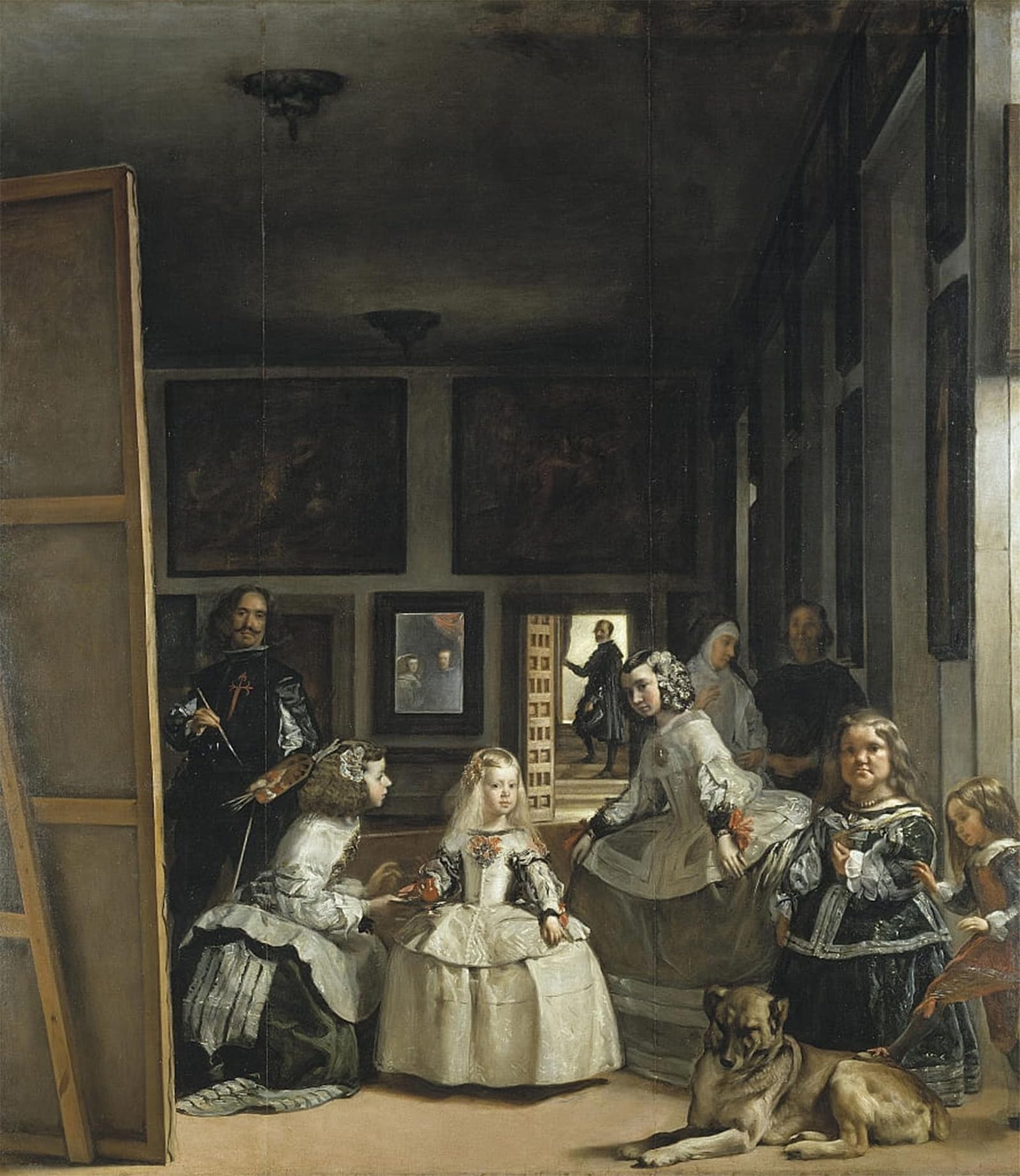POSTERIIk Vintage Classic Picture Landscape Artwork the Maids of Honour Las Meninas' by Diego Velázquez Portrait Canvas Painting for Office Home Decor 60x90cm