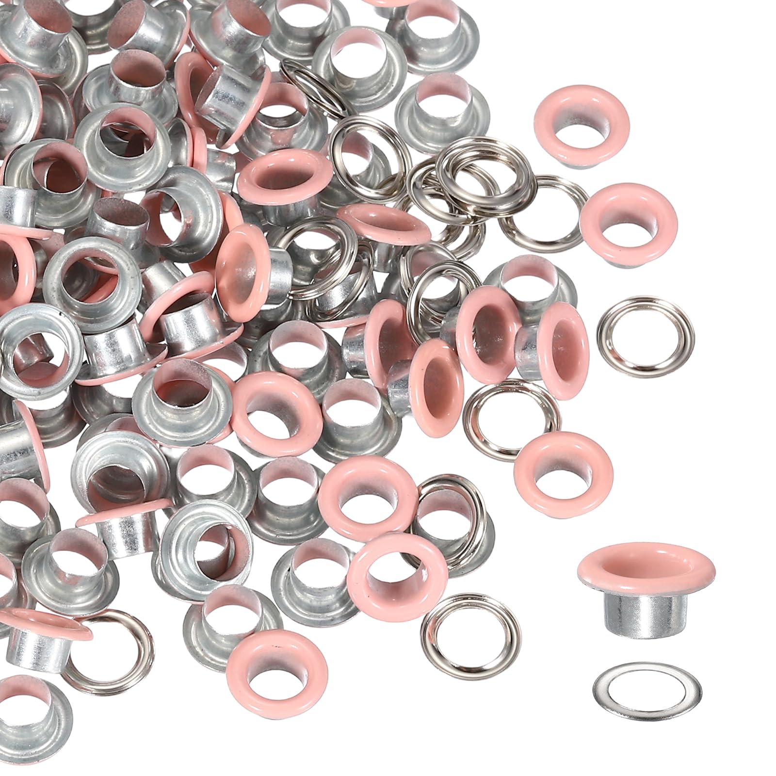 YELARXI Grommets Kit, Metal Eyelets, Grommet Eyelets Kit with Washers 6mm 1/4" Round Inner Hole Fitting for (Fabric/Shoes/Clothes/DIY Crafts/Bag/Belt) 250 Set & Pink