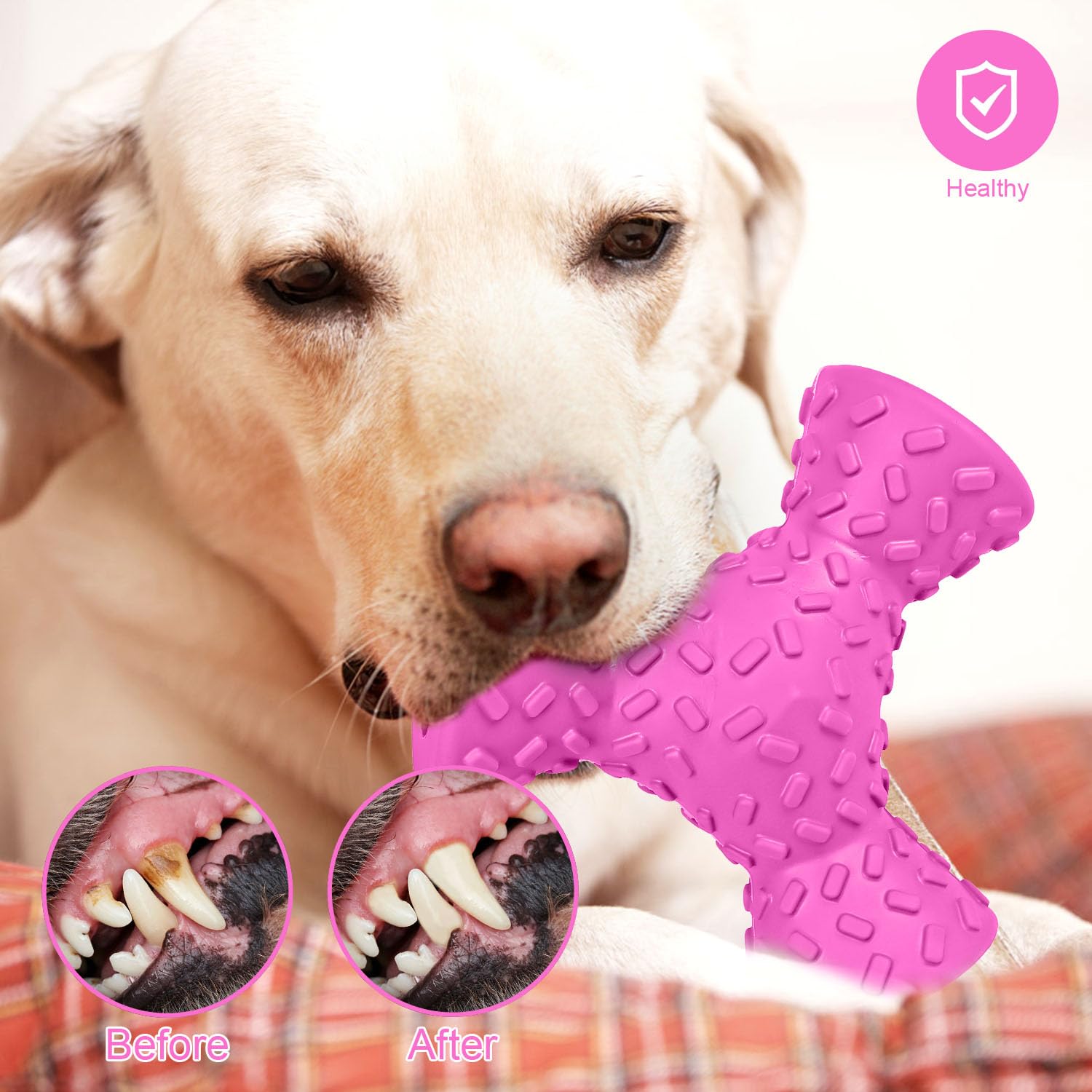 Autoau Giochi per Cani Indistruttibile Giochi Cane de Masticare per Pulizia Denti Giochi Interattivi Cani in Gomma Naturale, Pet Food Palla per Cane Aggressivi di Media e Grande Taglia