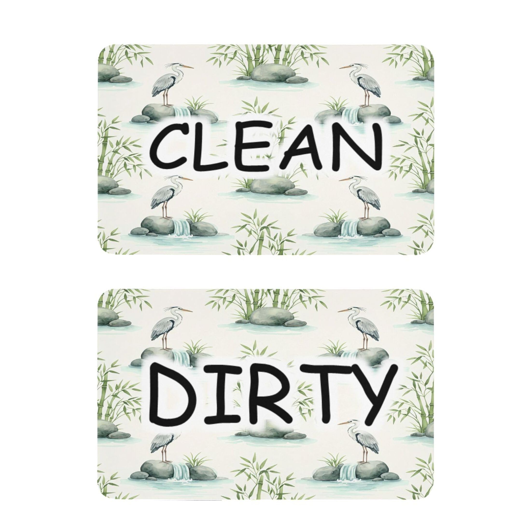 Kutsu Dishwasher Magnet Clean Dirty Sign Indicator, Birds Fridge Magnet, Easy to Read, 2 Pack