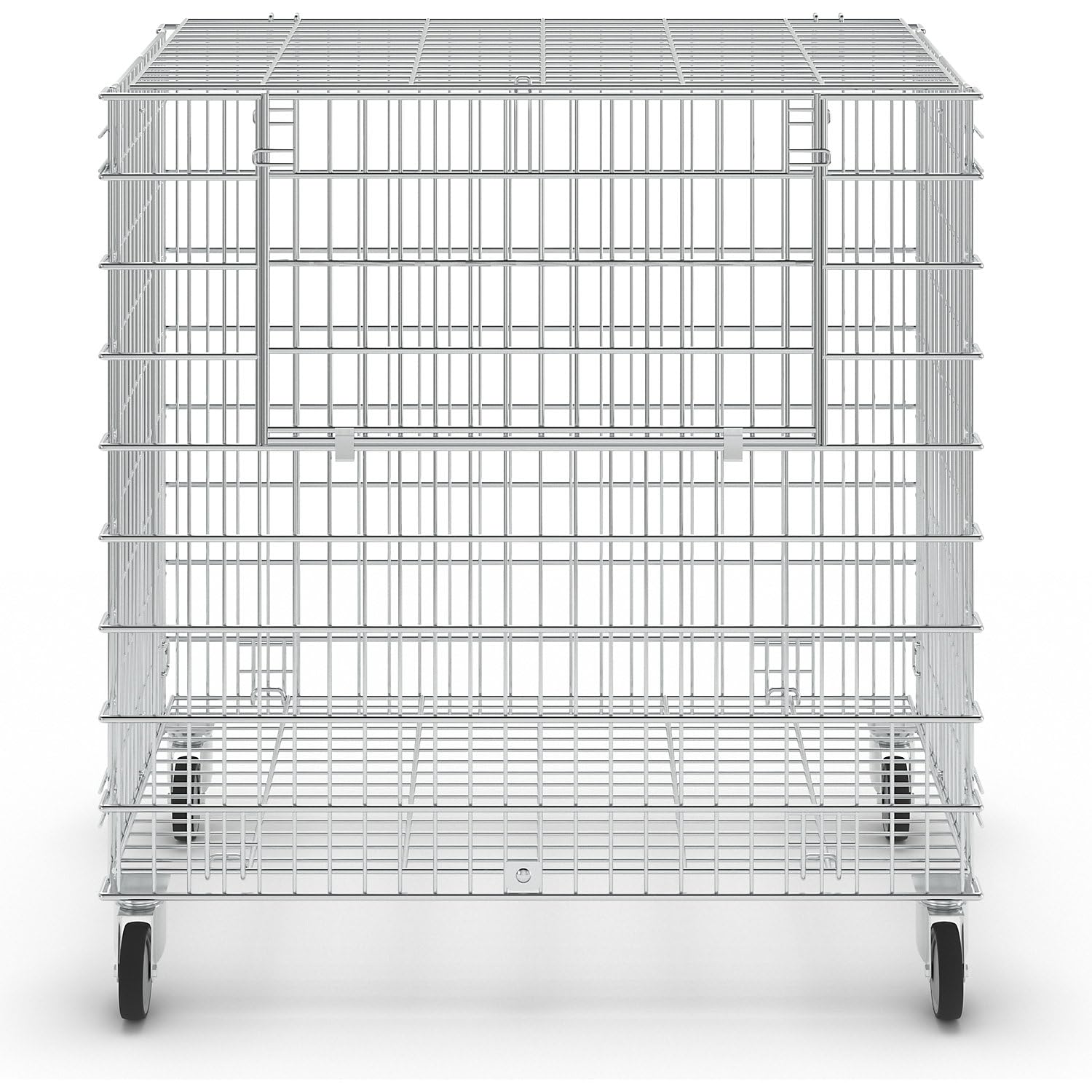 Gitterwagen abschließbar | 150KG Tragkraft | 2 Ladeklappen 4 Lenkrollen | Vielseitig einsetzbar als Ballwagen, Gitterbox für Sportgeräte und Bälle | robuster Lagerwagen 585x950x870mm