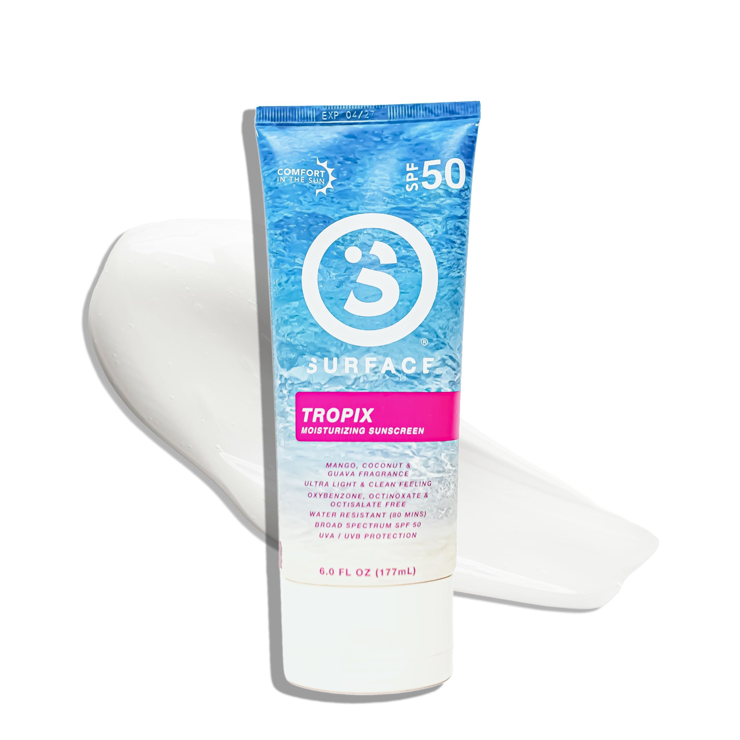 Sponsored Ad - Surface Sunscreen Lotion SPF 50 for Face & Body, Lightweight Natural Formula, Reef Friendly, Broad Spectrum UVA UVB Protection, Water Resistant Sun Care for 80 Minutes Outdoor Use, Tropical Scent, 6oz