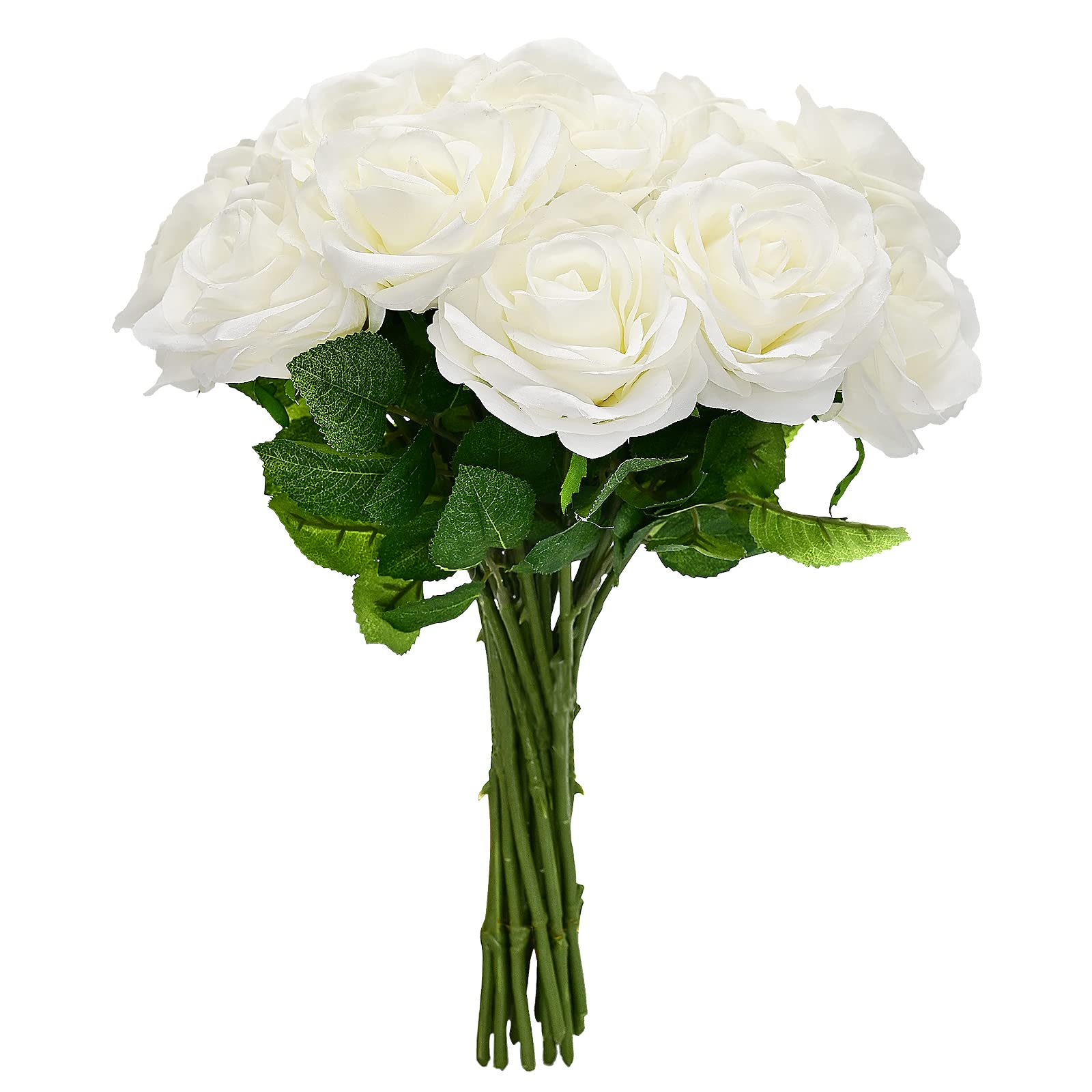 Fleurs artificielles pas de flettrissement Softflame 20 roses blanches deco mariage