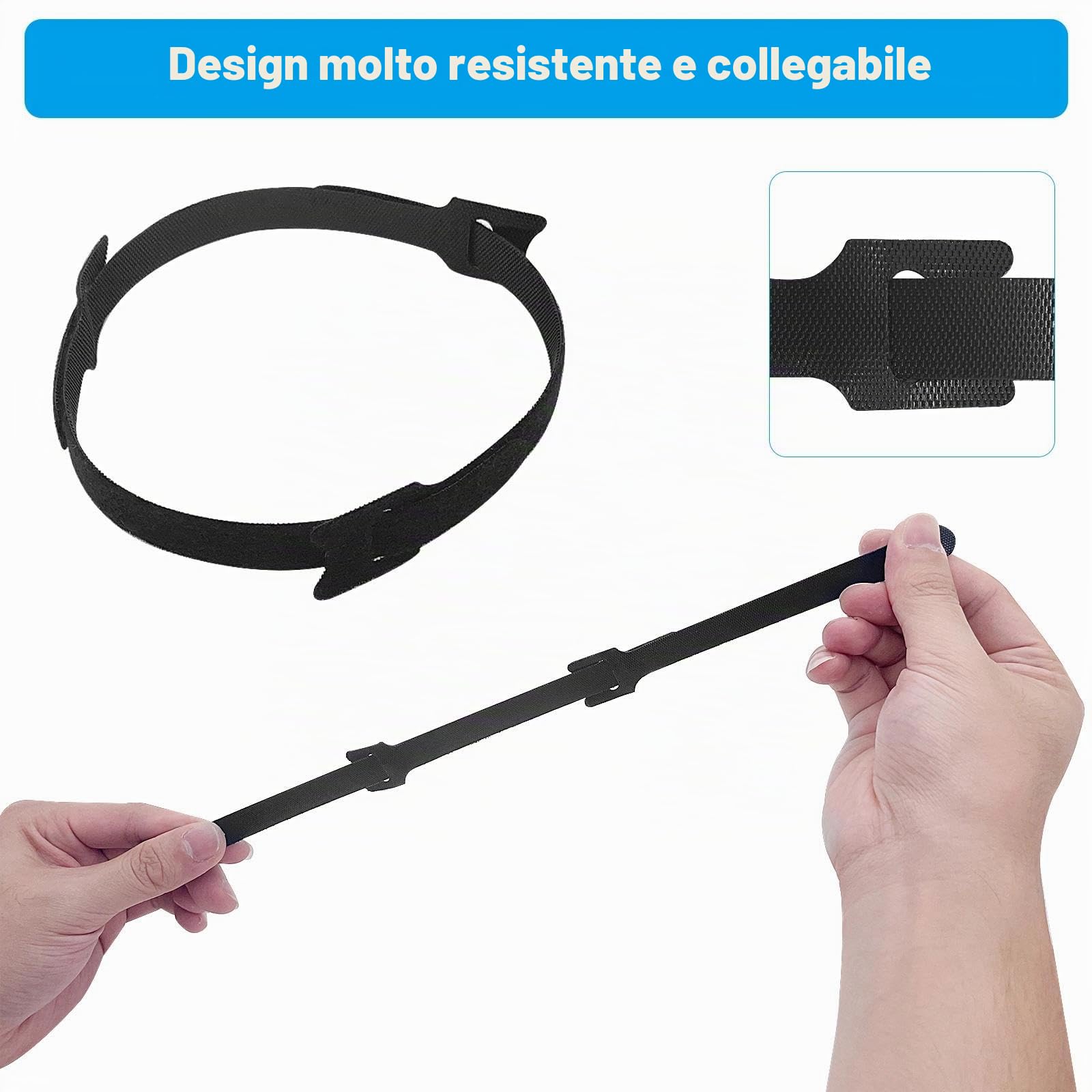 Fascette Cavi Riutilizzabili in Nylon, 70 Pezzi Stringicavo Regolabili 150 x 12 mm, Nylon Fascette Elettricista Cinturino con Hook e Loop, Ideali per Gestione Cavi Casa Ufficio Giardino
