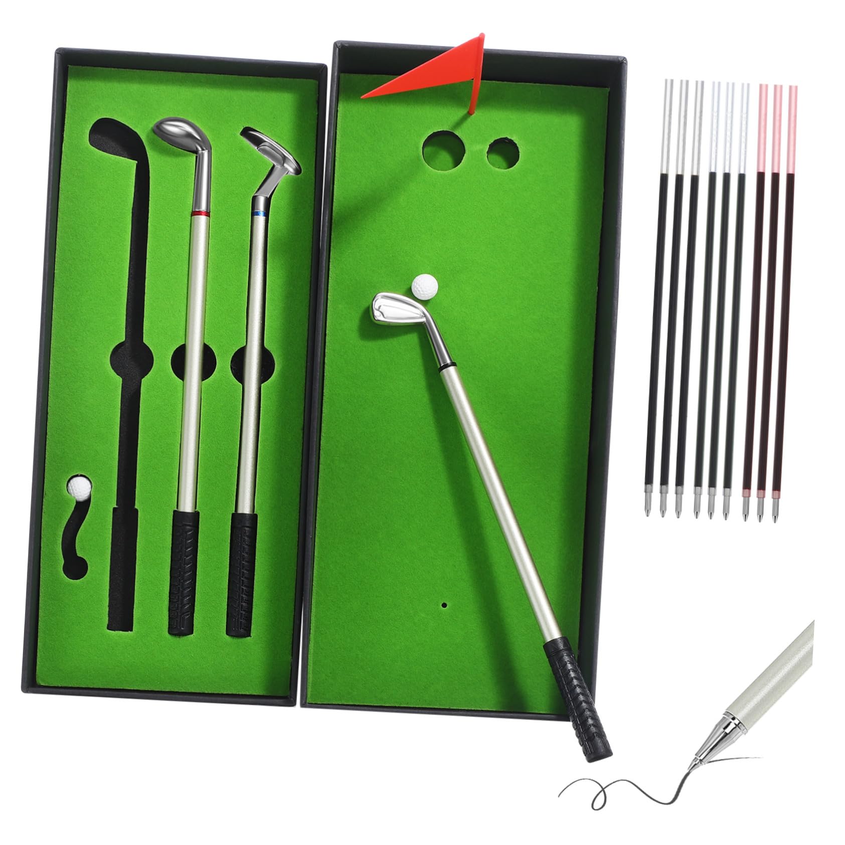 Bolígrafo de golf de escritorio y set de escritura temático para oficina 8