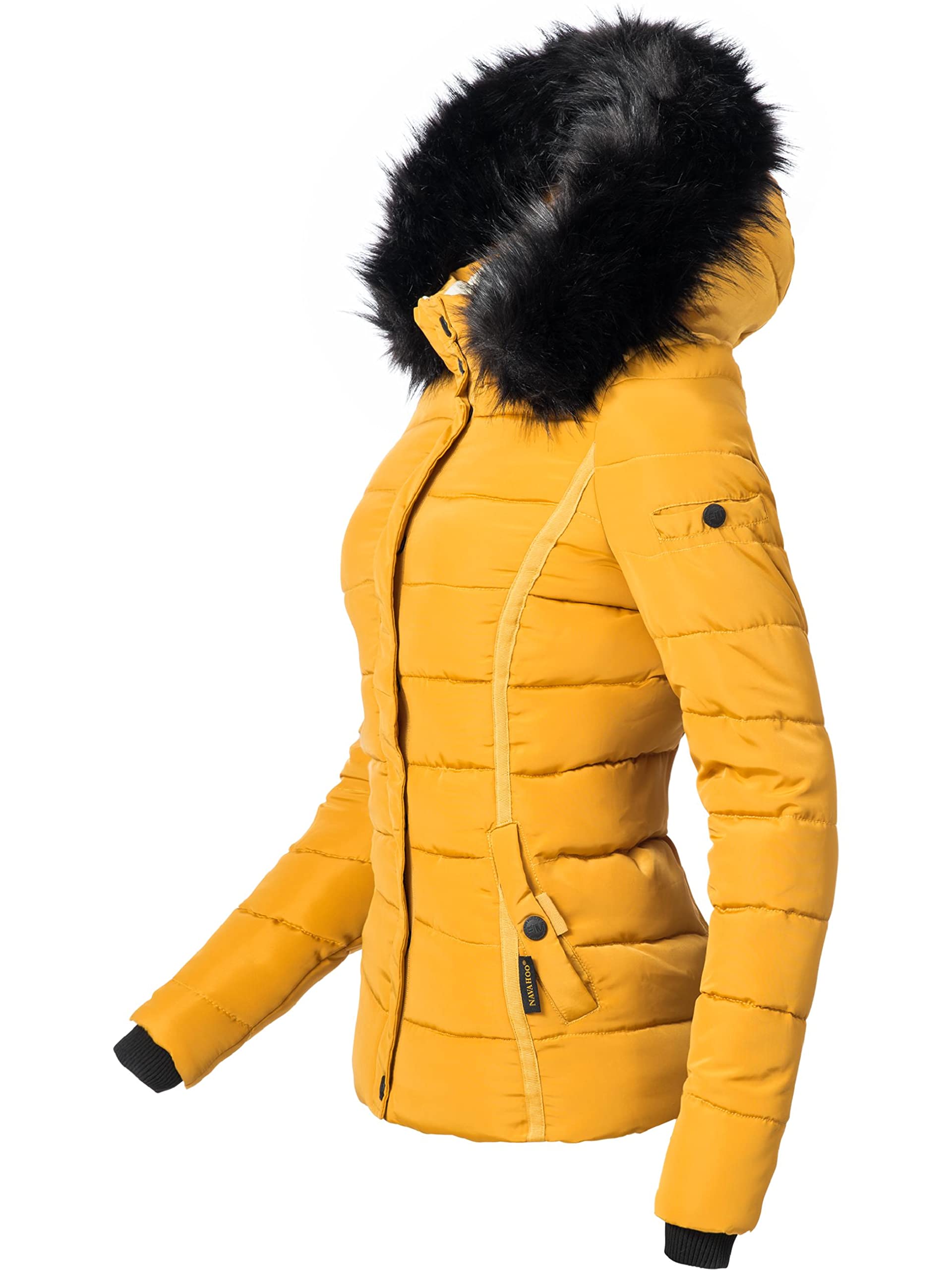 Navahoo Chaqueta Guateada de Invierno para Mujer con Capucha de Pelo sintético Miamor XS-XXL