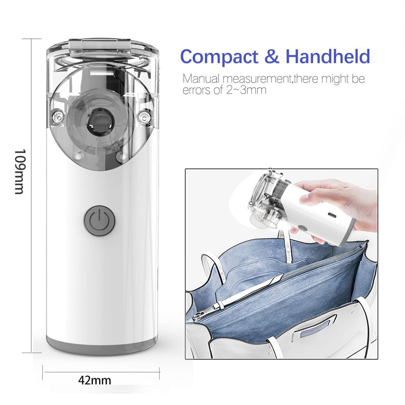 Atomizador de vapor para problemas respiratorios, mini pulverizador de mano recargable por USB con cabezal de pulverización reemplazable, ideal para el hogar, viajes y uso diario, gran atomización