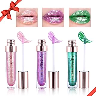 3 Piezas Pintalabios Permanente Glitter Pintalabios Rojo Labiales Mate Larga Duracion Labial Lip Tint Gloss Stain Brillo Tinta Barra Labios Tinte Lipstick Blanco Maquillaje Set Mujer Regalo