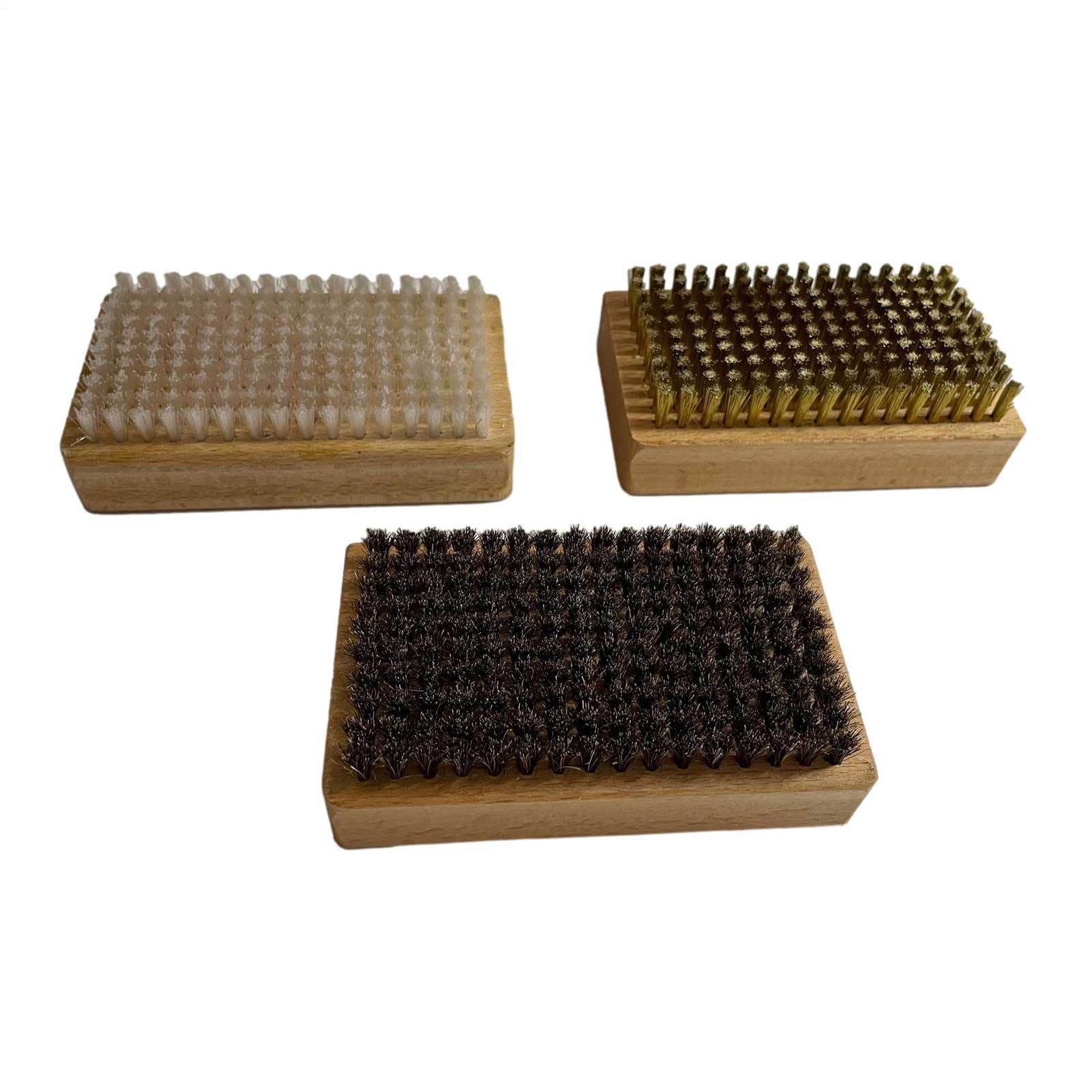 Juego de 3 cepillos de cera para snowboard, nailon y latón