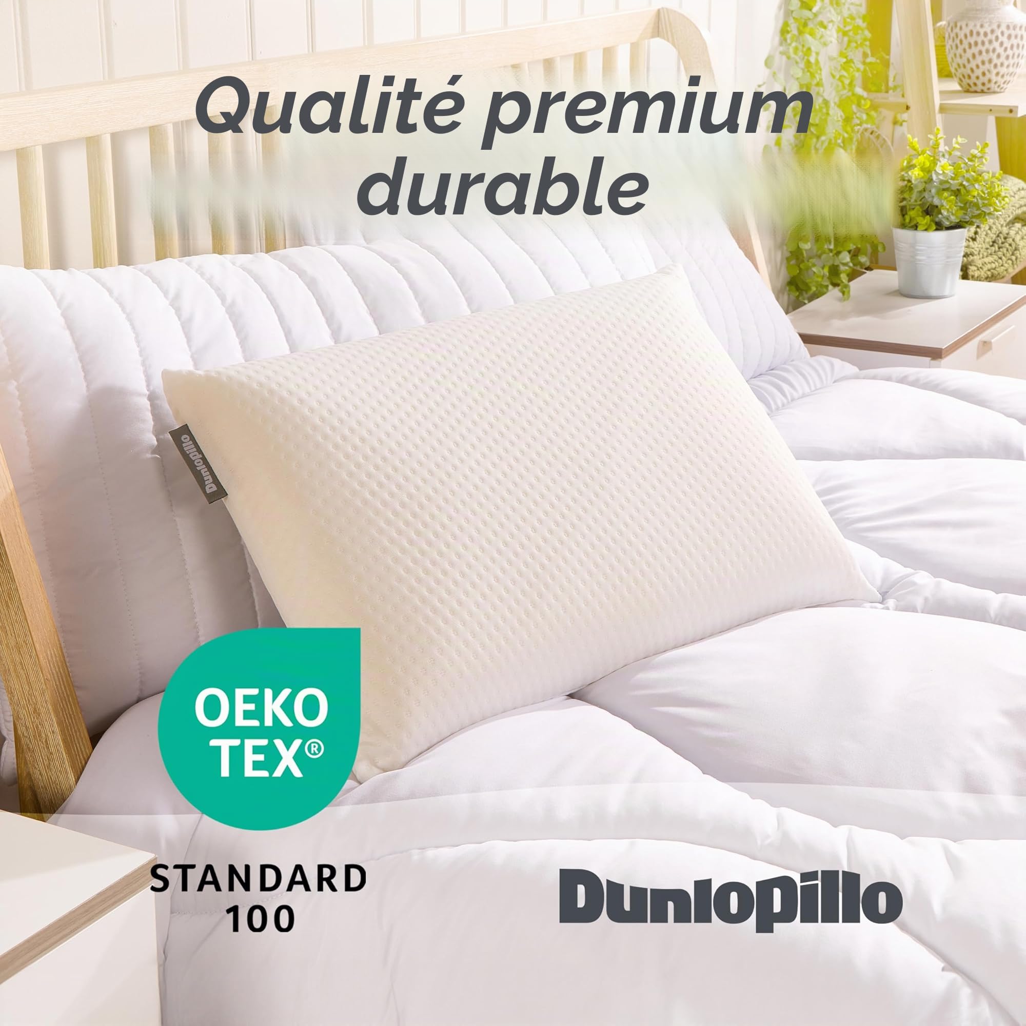 Dunlopillo Coussin de nuque – Coussin orthopédique de qualité supérieure avec rembourrage en mousse à mémoire de forme | Oreiller ergonomique parfait pour les douleurs au cou | Coussin de soutien