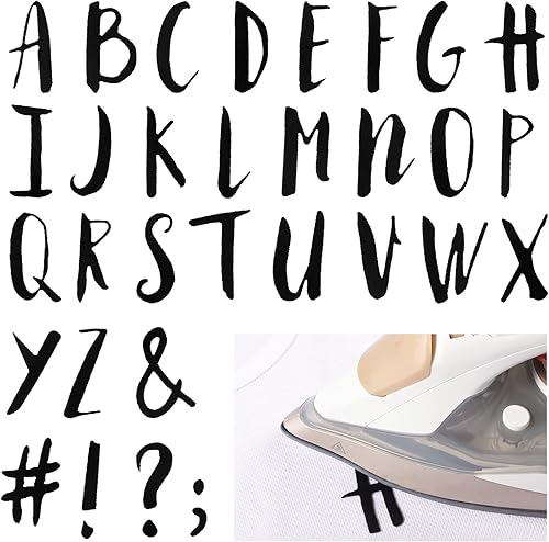 279 letras termo-adhesivas de 1.5 pulgadas, letras de transferencia de la A a la Z, calcomanías de letras para medias de Navidad, letras flocadas