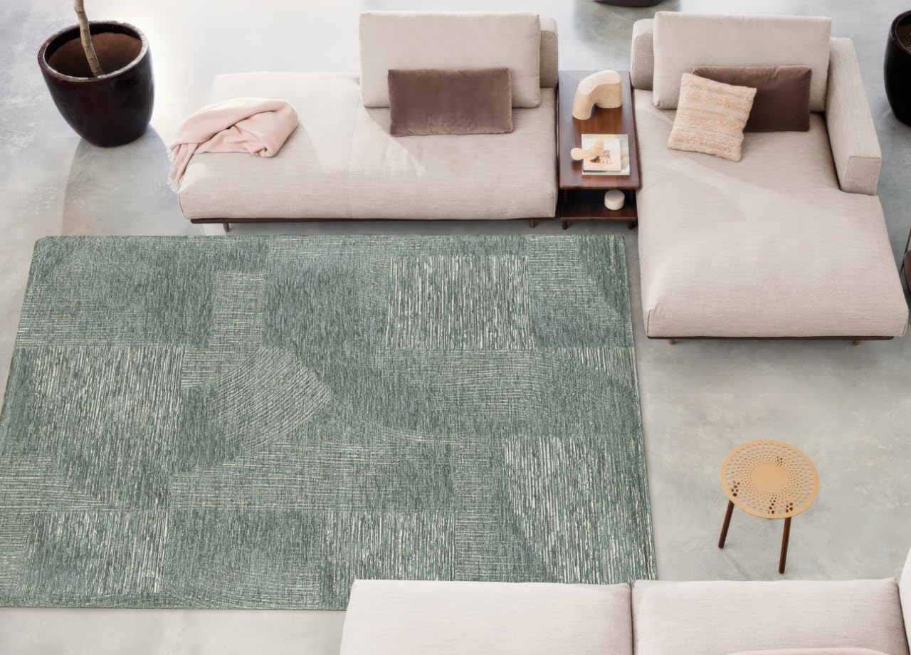 CapitanCasa Tapis velours avec dos antidérapant motif rayures par Suardi 140 x 200 cm, gris