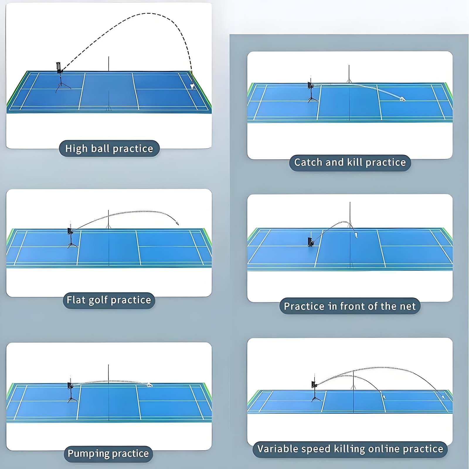 Lancia volani Portatile per Badminton, Controllo Tramite App, 6/8 modalità Mini