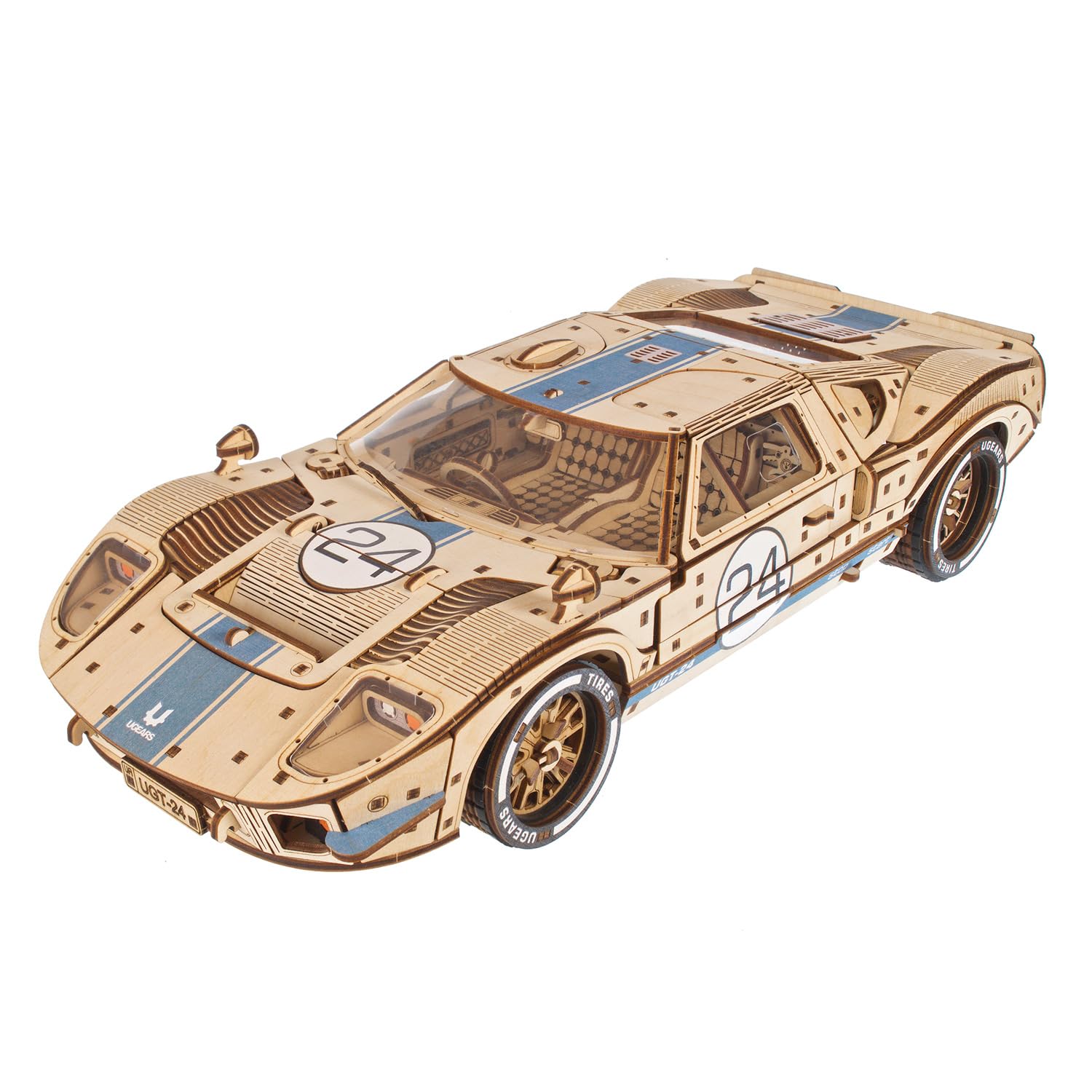 UGEARS UGT-24 Endurance Racer 3D Puzzle - 1:12 Scale Mechanical Wooden Model Kits for Adults to Build - Sports Car Model Building Kits - Advanced Level Racing Car 3D Wooden Puzzles for Adults 970 Pcs