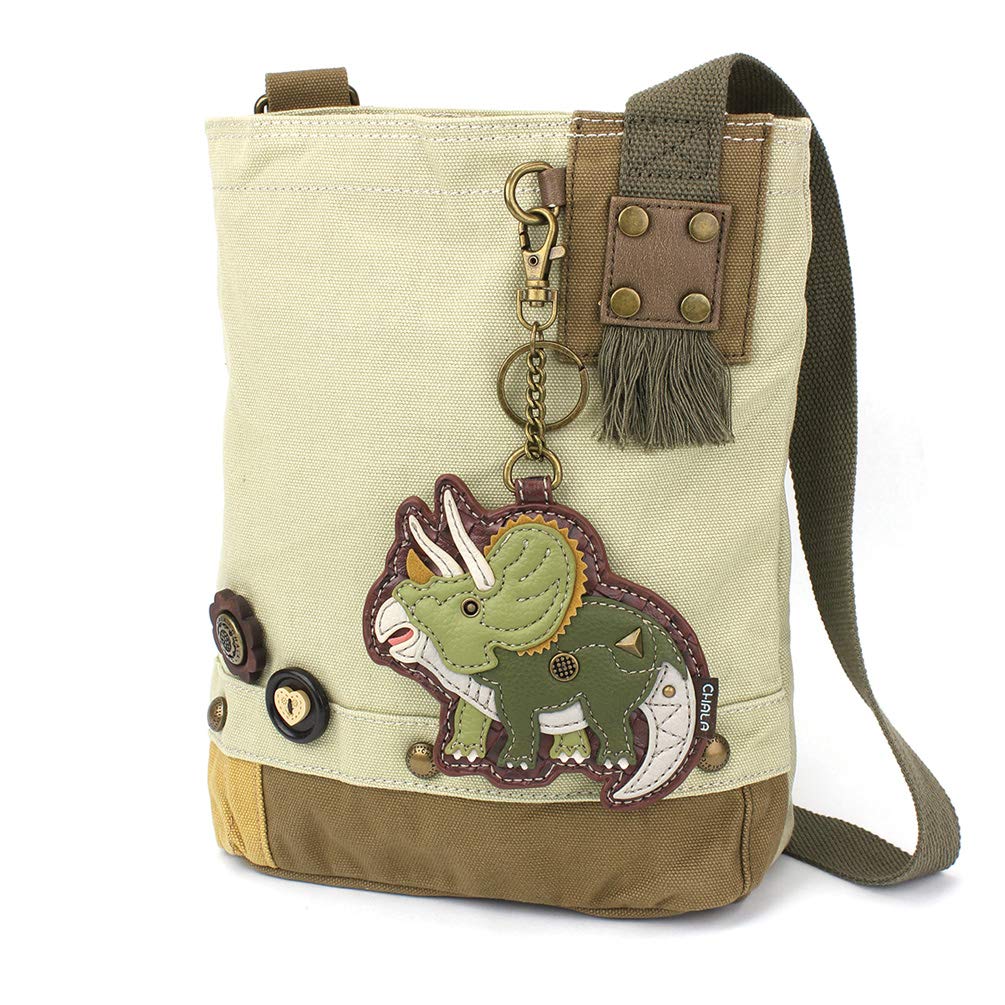 CHALA Patch Cross-Body Women Handbag, Canvas Messenger Bag Olive, Metal Charming Cross - Oliv, Medium — view 111
