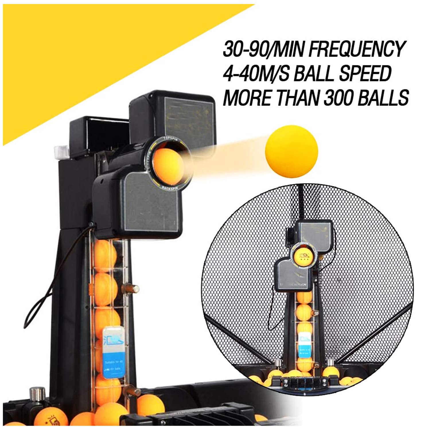 Robot da ping pong – Lanciatore automatico di palline da ping pong con 36 tipi di rotazione per praticare e allenarsi, ideale per lo sviluppo delle abilità e migliorare le prestazioni di gioco