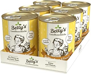 Boswelia Betty's Country House Kitchen Tin Wet Food Cat, Grain-Free, Best Quality, High-Quality Meat, Gently Cooked, Suitable for All Cat Breeds, Poultry PUR 6 x 400 g product image