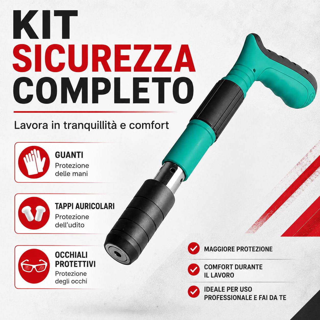 Rivettatrice Manuale Professionale - Pistola Sparachiodi ad Aria Compressa per Chiodi Tondi e Rivetti in Acciaio