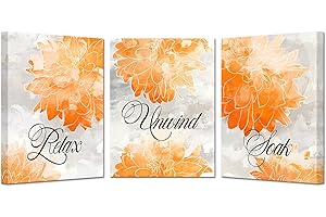 KREATIVE ARTS 3-Piece Orange Wall Art for Relaxation and Inspiration