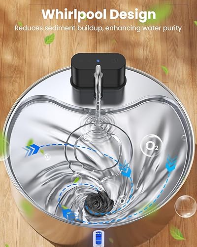Miniatura 5 de Fuente de agua inalámbrica para perros de acero inoxidable con sensor 12L3.2 galones dispensador de agua automático inalámbrico bomba silenciosa sin