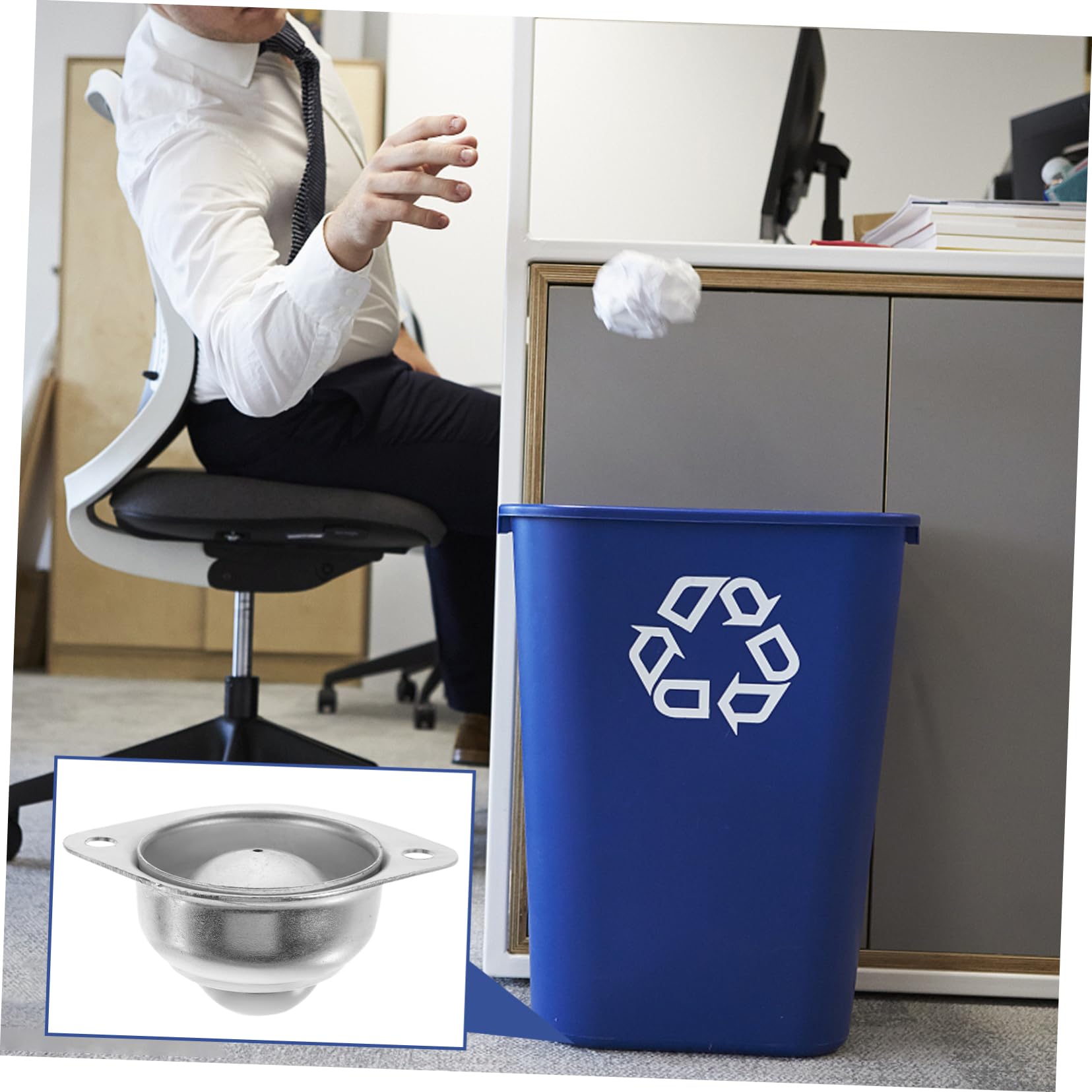 OSOLADY 6pcs Ball Bearing Caster Wheels Small Roller Bearings Small Wheels Mini Casters Mini Wheels Small Caster Wheels Roller Ball Wheels for Furniture Universal Wheel Carbon Steel Silver