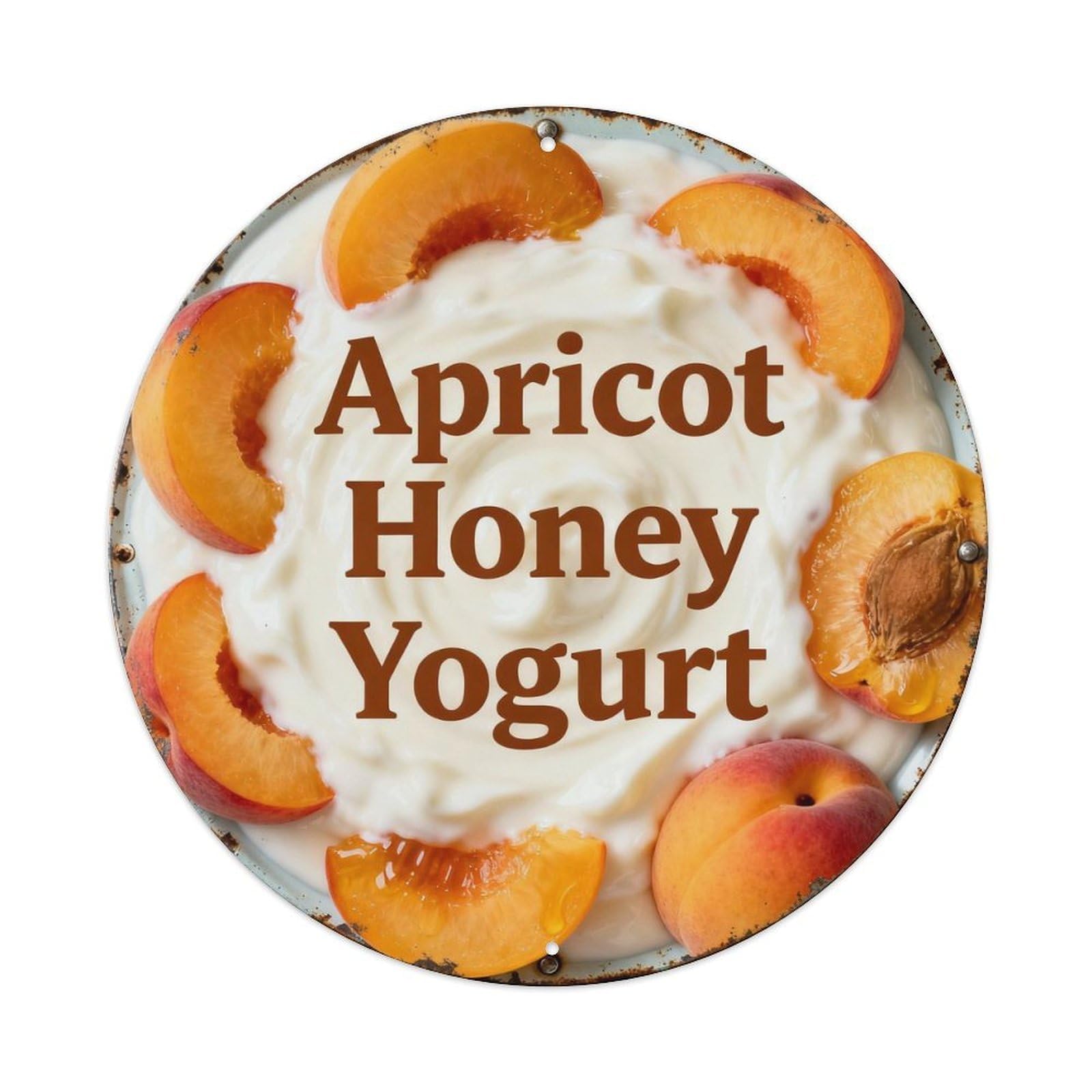 Apricot Honey Yogurt Metal Tin Sign Plaque
