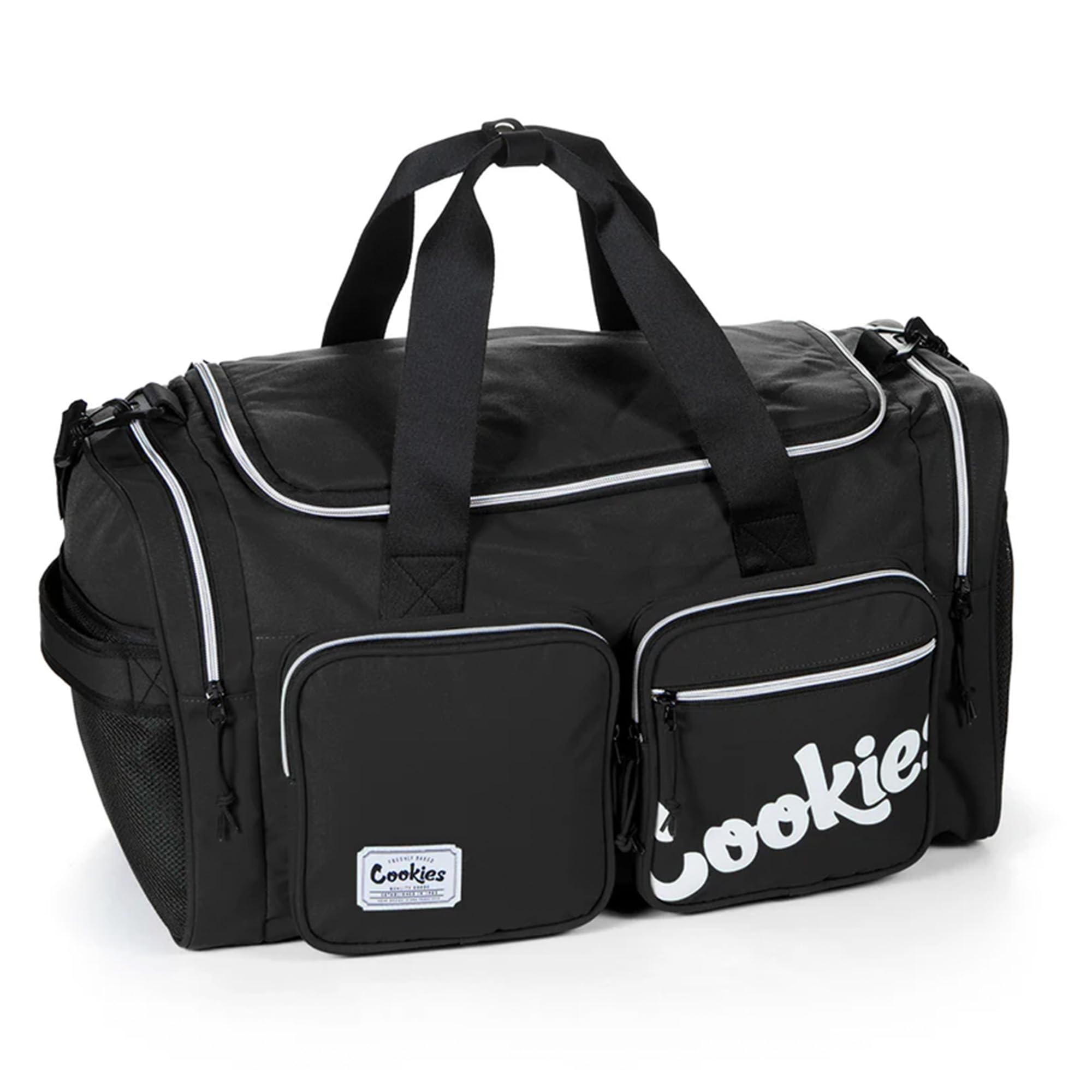 Cookies Heritage Smell Proof Duffle Bag, Black – Large 48L Travel Bag with Odor Blocking Technology, Canvas Nylon Durable Design, Double Zipper, Cargo