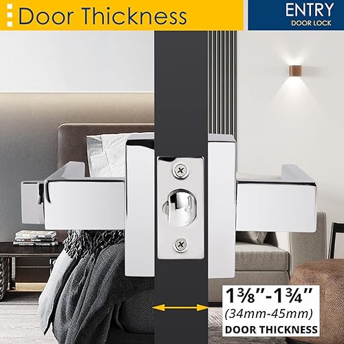 Miniatura 6 de home improvement direct Palanca de puerta de entrada con llave similar, manija de puerta reversible con cerradura y las mismas llaves, cerradura