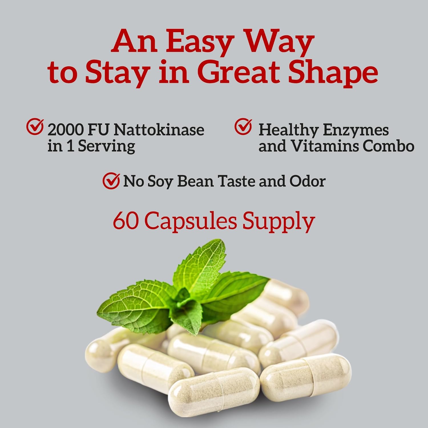 NutraPep Nattokinase 2000 FU Serrapeptase 240000 SPU Supplement - Enhanced with Coenzyme CoQ10 Vitamin B6 Vitamin C Black Pepper Extract - Nattokinase 400mg Capsule for Men Women