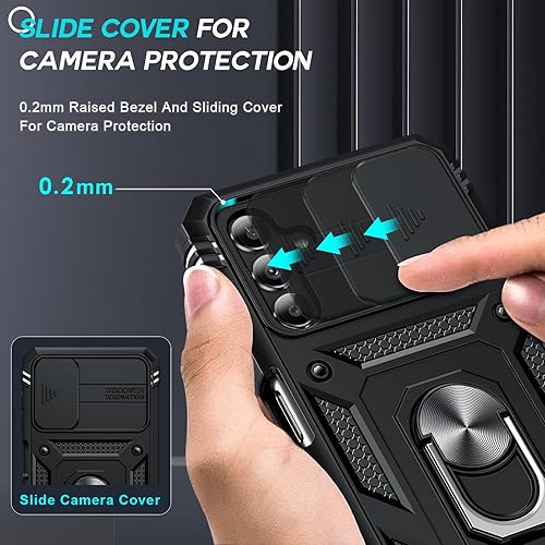 Miniatura 2 de Funda para Galaxy A13 5G  A04s funda para Samsung Galaxy A13 5G con cubierta de cámara deslizante  2 piezas protector de pantalla de vidrio templado