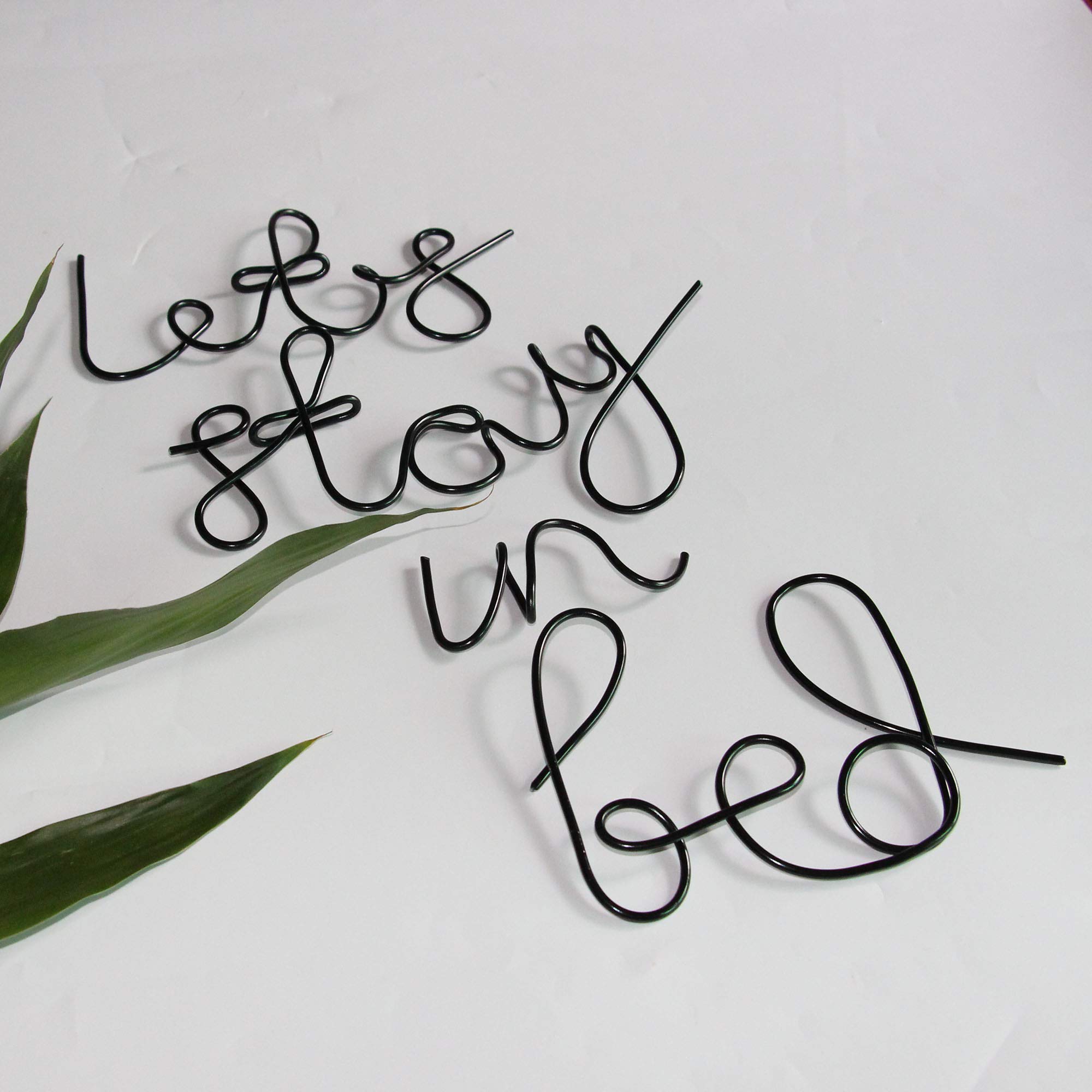 let's stay in bed sign Metal Wall Decor Words Bedroom Decor Housewarming Wedding Love Romantic anniversary Home Wall decor