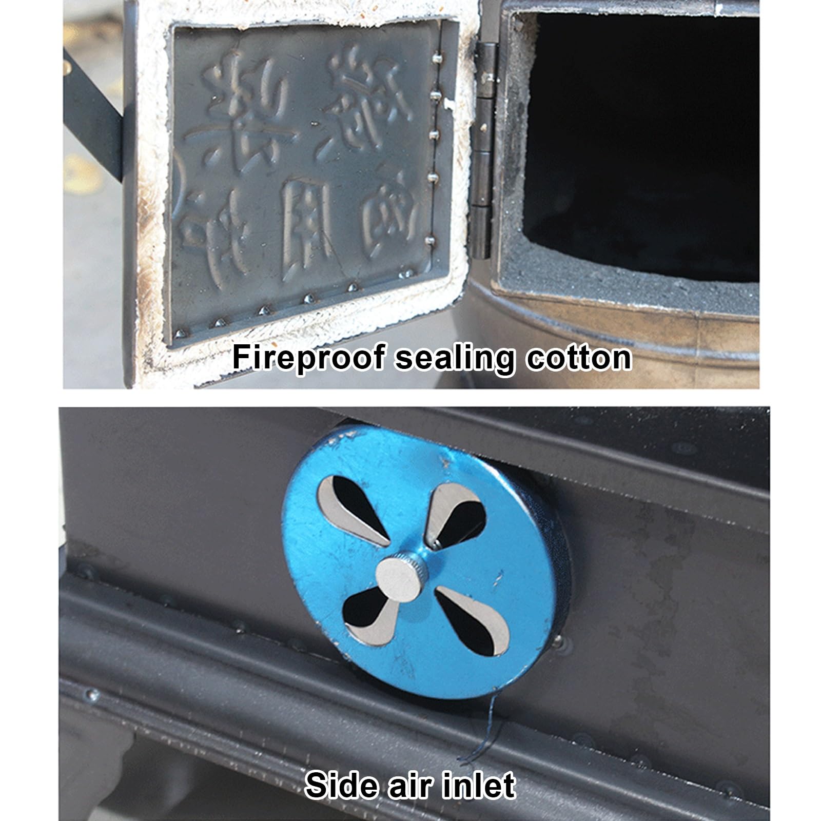 Stufa a Legna In Ghisa si Riscalda Rapidamente Risparmio di Carburante, Completamente Saldata Senza Fumo Stufe a Legna da Interno, per Riscaldare e Cucinare(39 * 36 * 55cm)