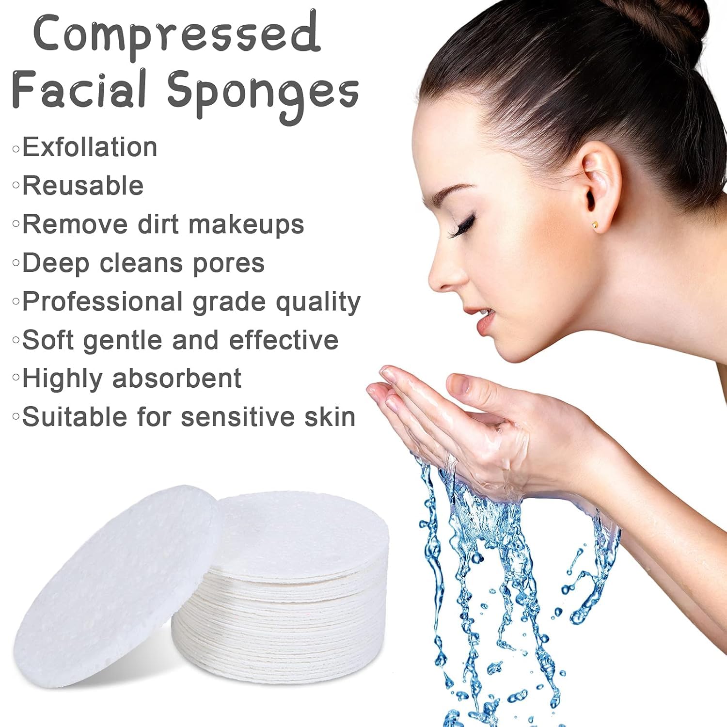 25Pcs Facial Sponges Cleansing, incl. 15 Pcs Mask Brushes and 10 Pcs Cleansing Sponges - Image 3
