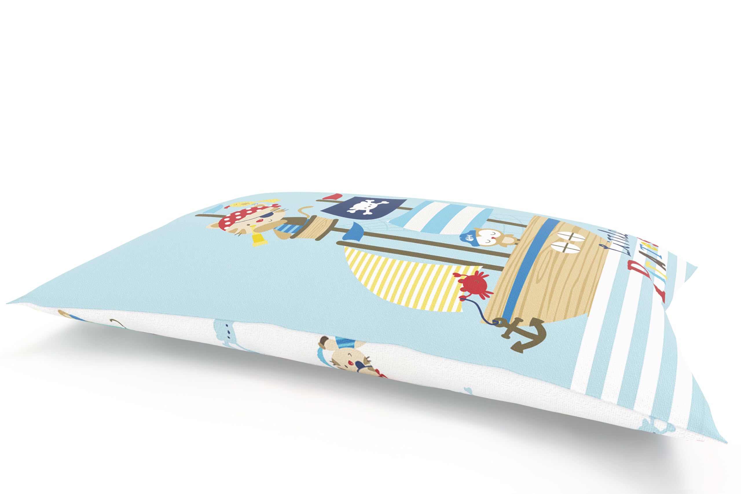 Green Bean Kinder Sitzsack Little Pirate 100x135cm mit 270 Liter hochwertiger EPS Perlen Füllung und waschbarem Motiv Wechsel-Bezug aus 100% Baumwoll - Riesensitzsack Bean Bag Sitzkissen