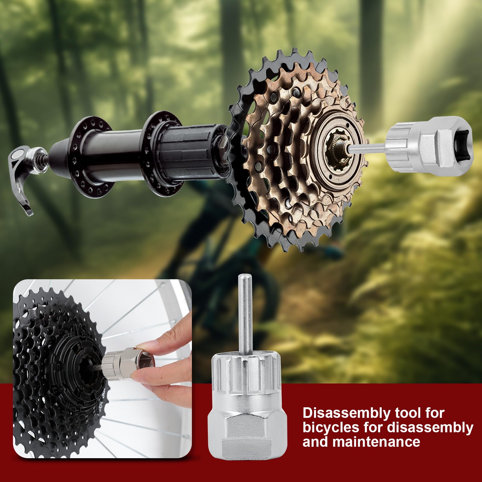 Romon Kit Démontage Cassette Vélo – Extracteur, Fouet Chaîne, Pour 8-10 Vitesses Shimano/SRAM