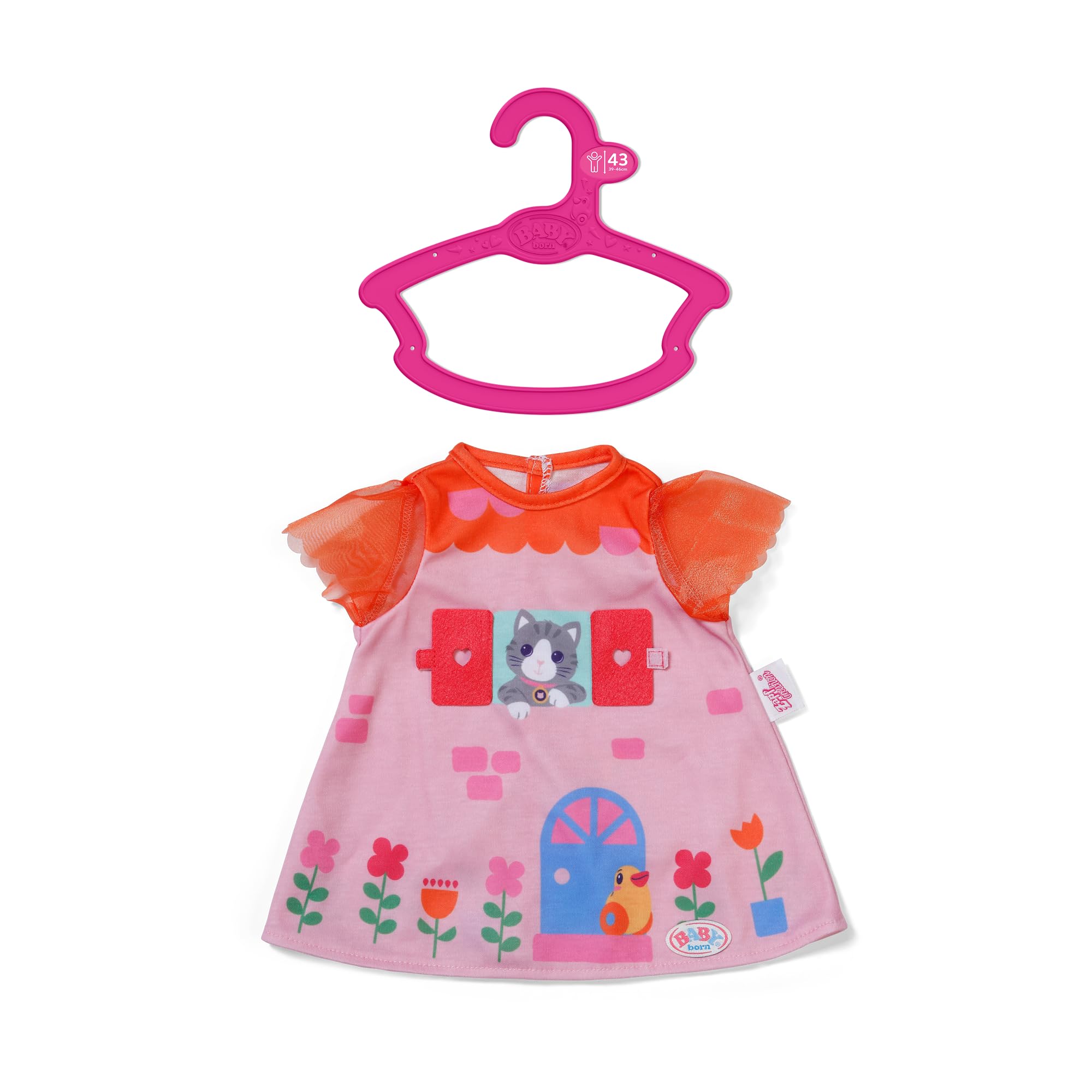 BABY born dress with house motif and hinged windows for 43cm dolls