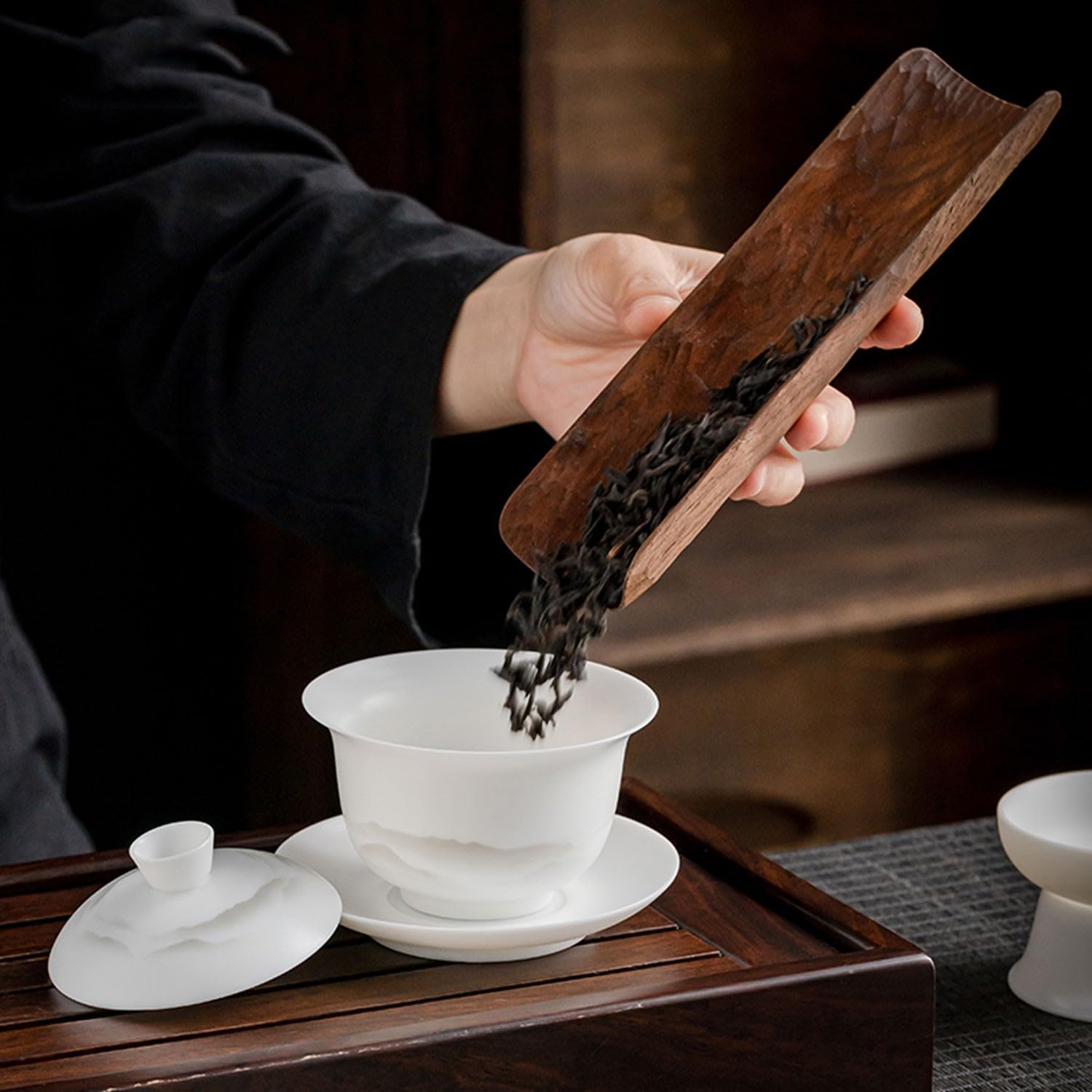 Teeservice, Teeservice, weißes Porzellan, Kung-Fu-Teeservice, Haushalts-Gaiwan-Geschenkbox Beauty Comes